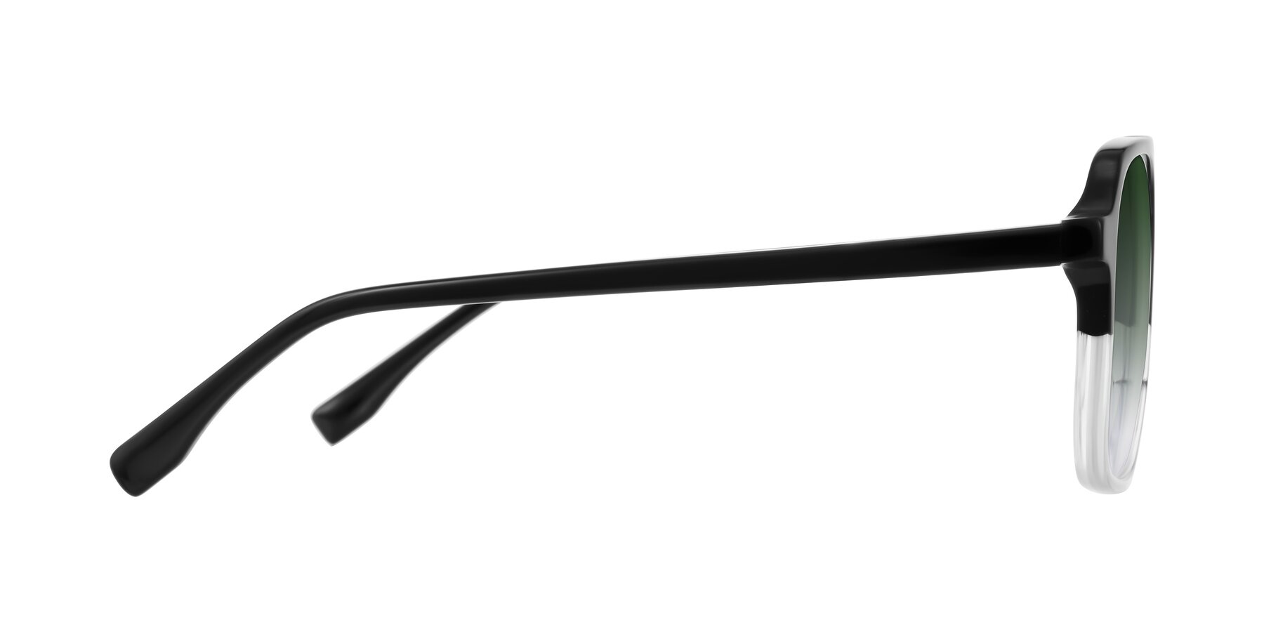 Side of Recalote in Black/Clear with Green Gradient Lenses