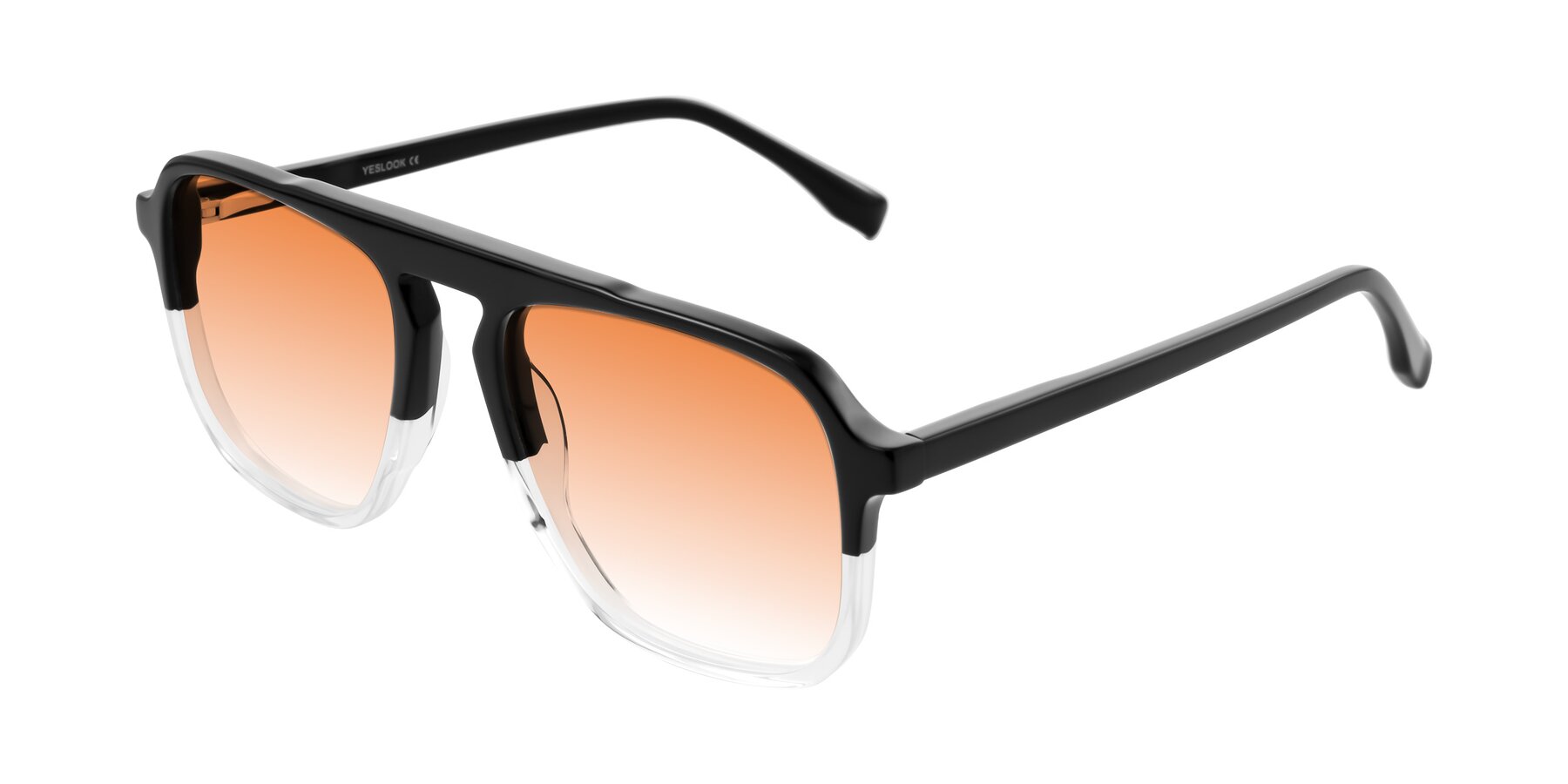 Angle of Recalote in Black/Clear with Orange Gradient Lenses