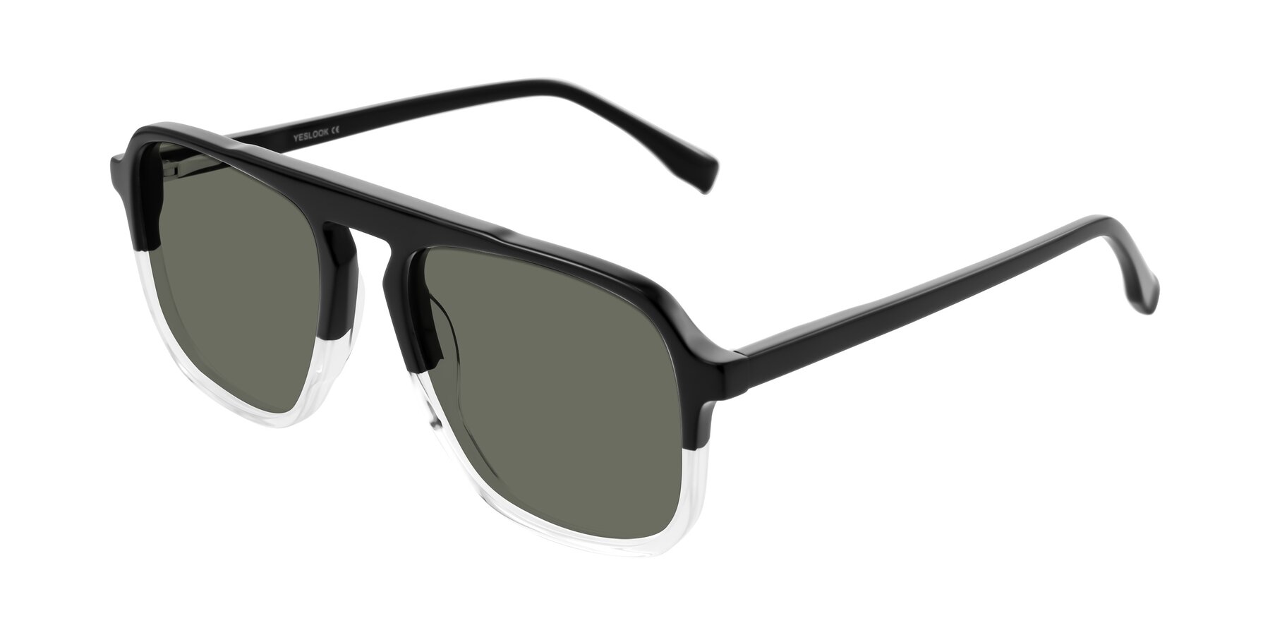 Angle of Recalote in Black/Clear with Gray Polarized Lenses