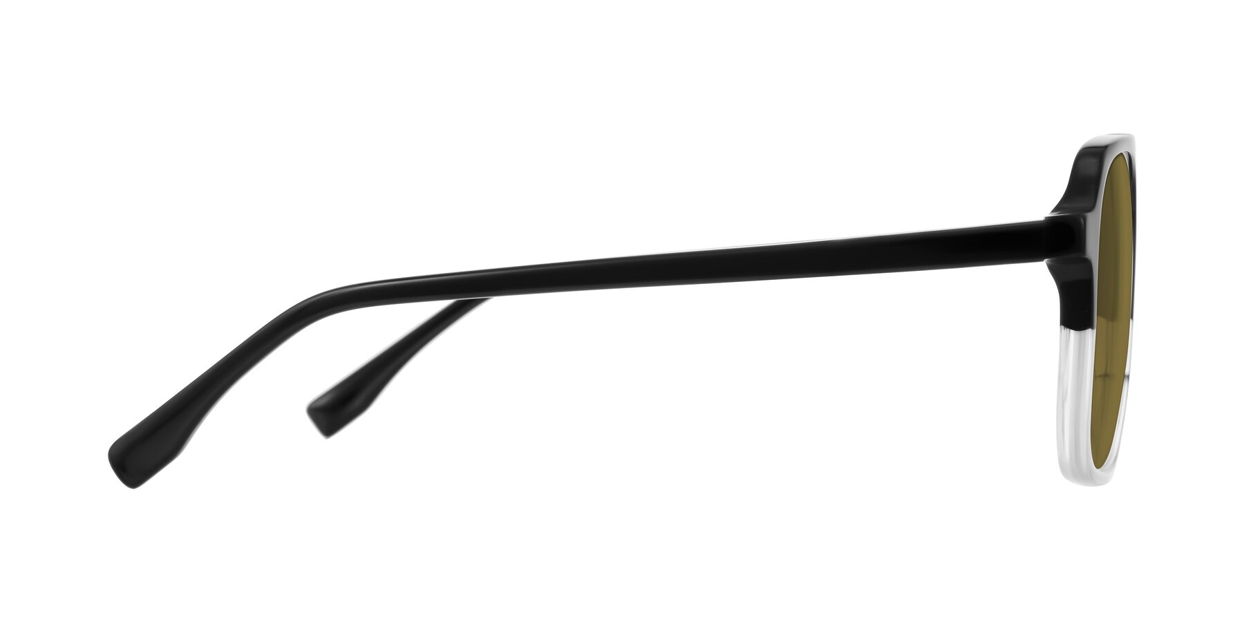 Side of Recalote in Black/Clear with Brown Polarized Lenses