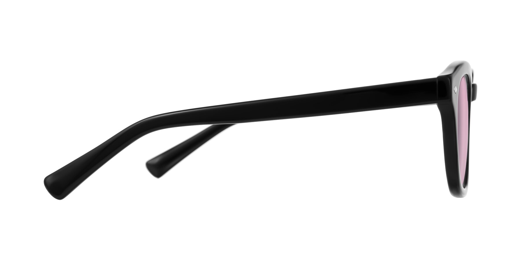 Side of Nehrode in Black with Light Pink Tinted Lenses