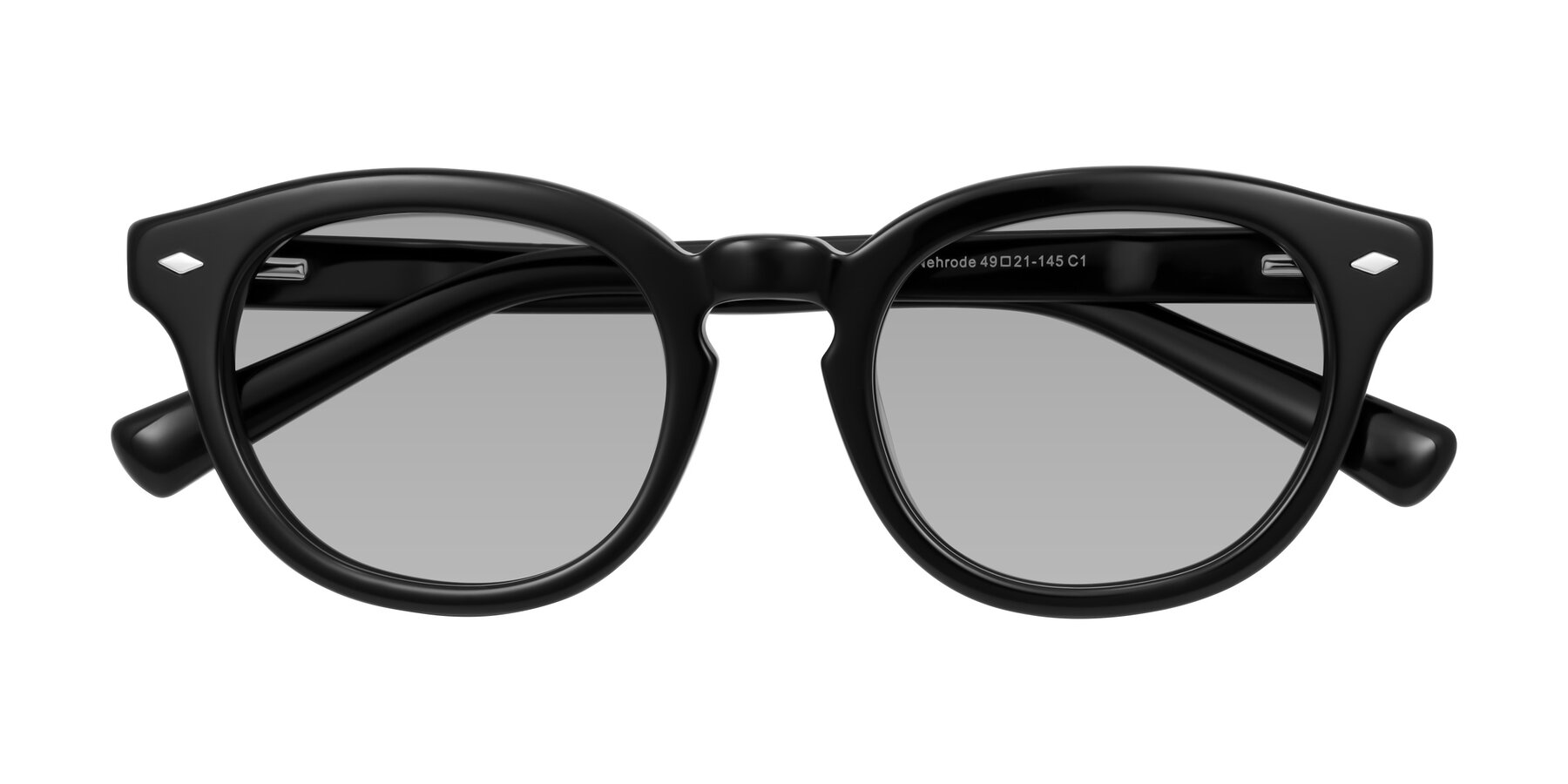 Folded Front of Nehrode in Black with Light Gray Tinted Lenses