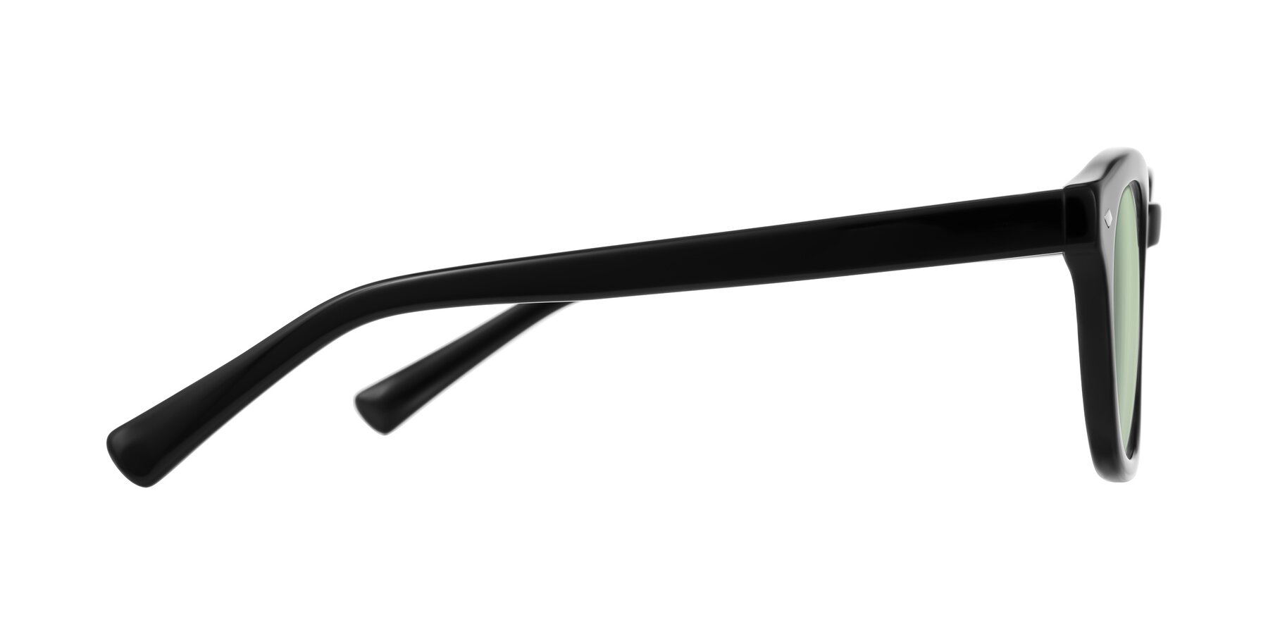 Side of Nehrode in Black with Light Green Tinted Lenses