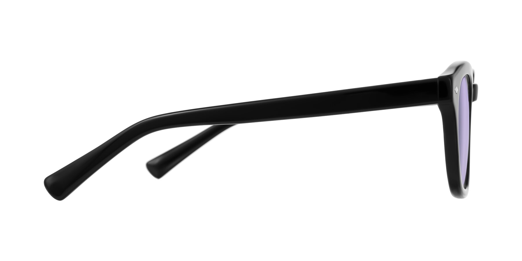 Side of Nehrode in Black with Light Purple Tinted Lenses