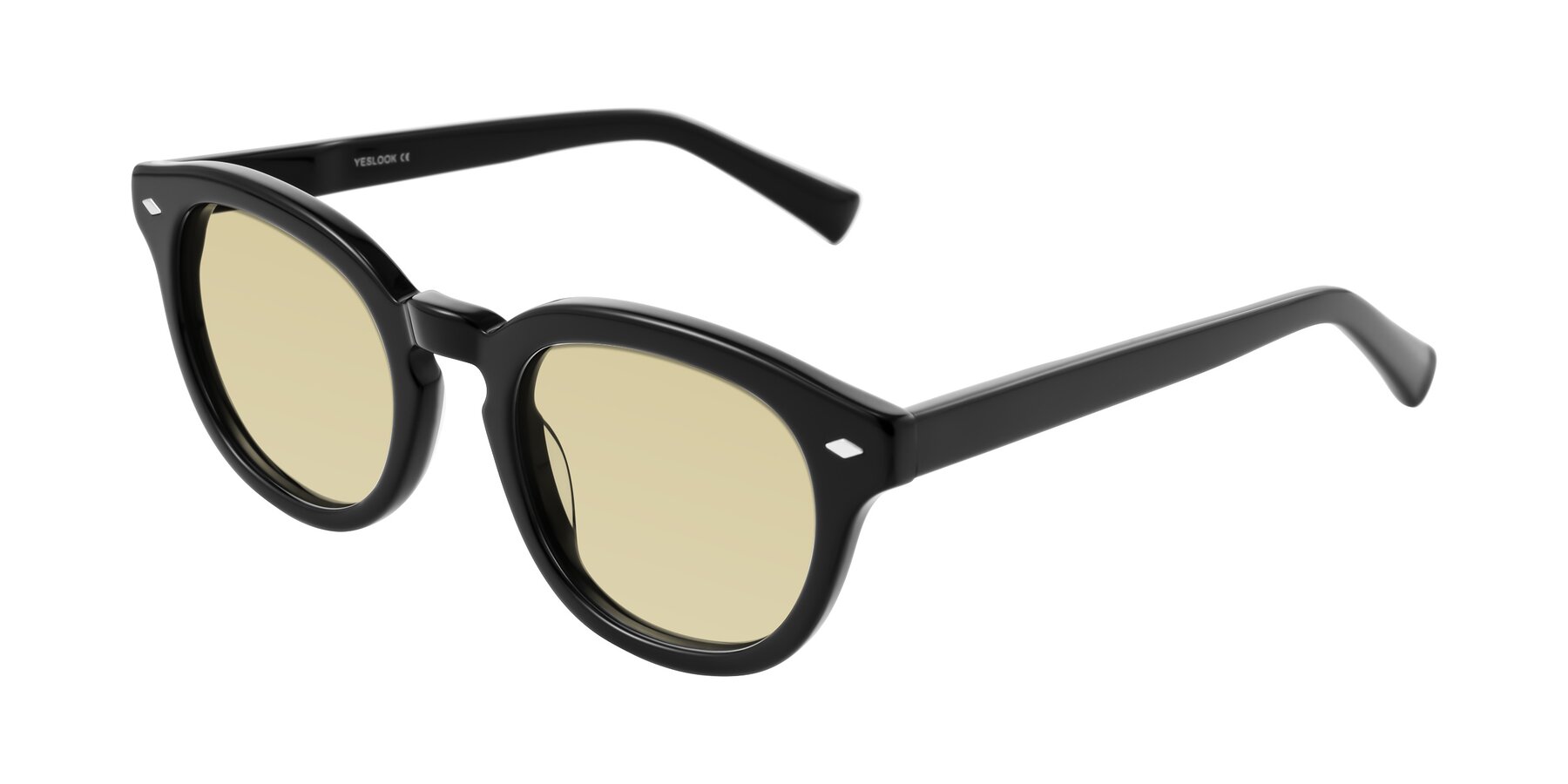 Angle of Nehrode in Black with Light Champagne Tinted Lenses