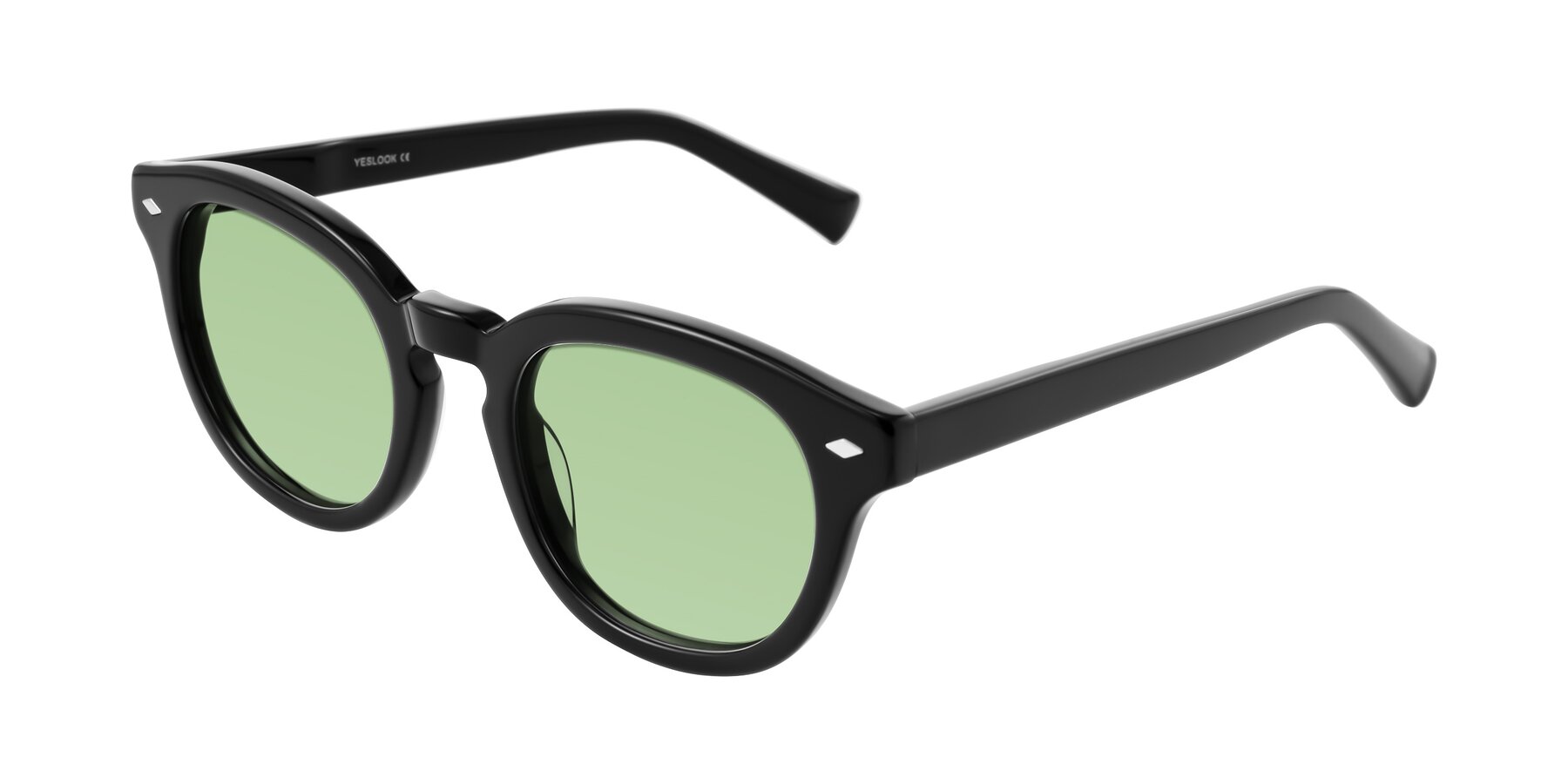 Angle of Nehrode in Black with Medium Green Tinted Lenses