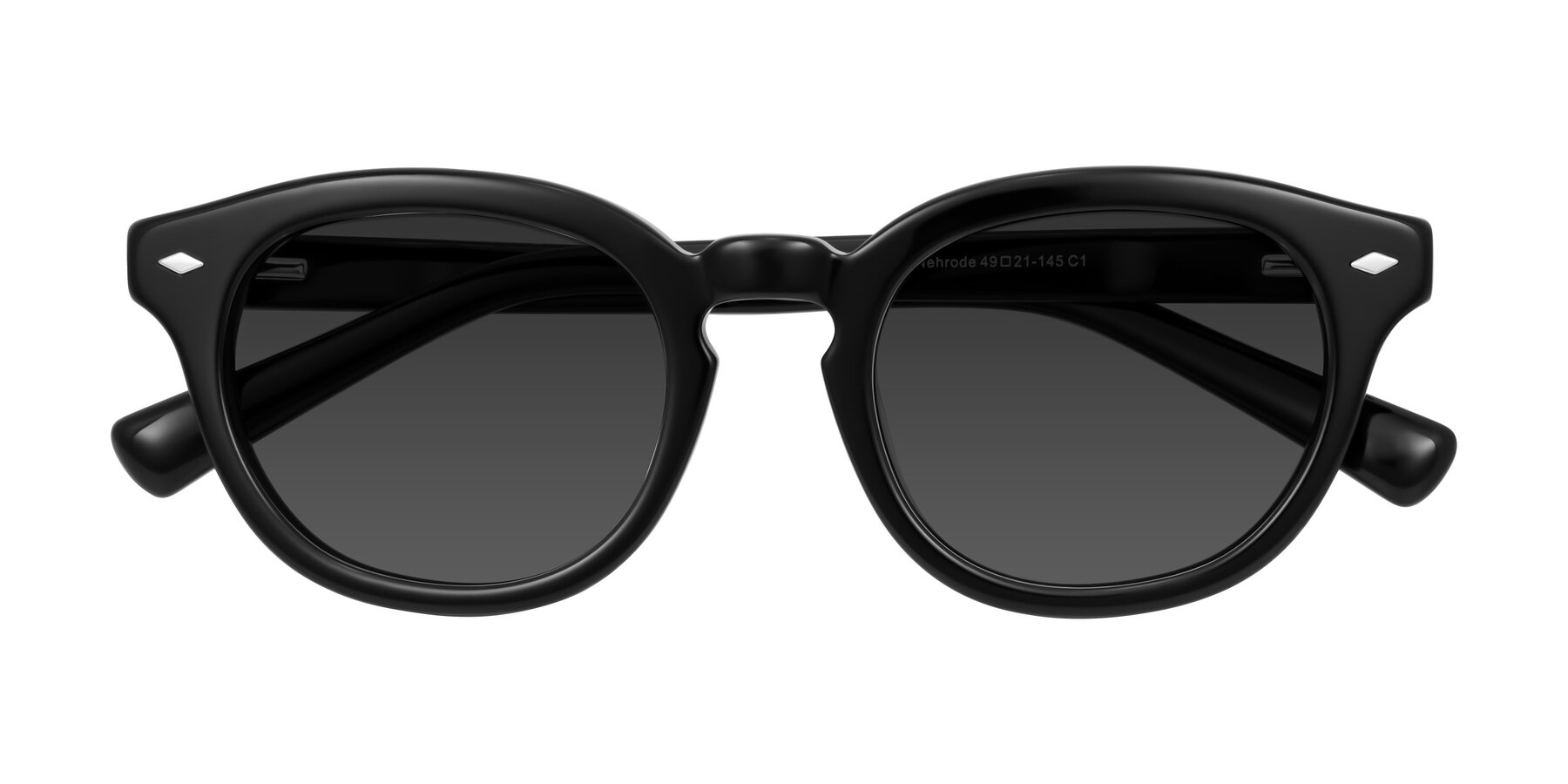 Folded Front of Nehrode in Black with Gray Tinted Lenses