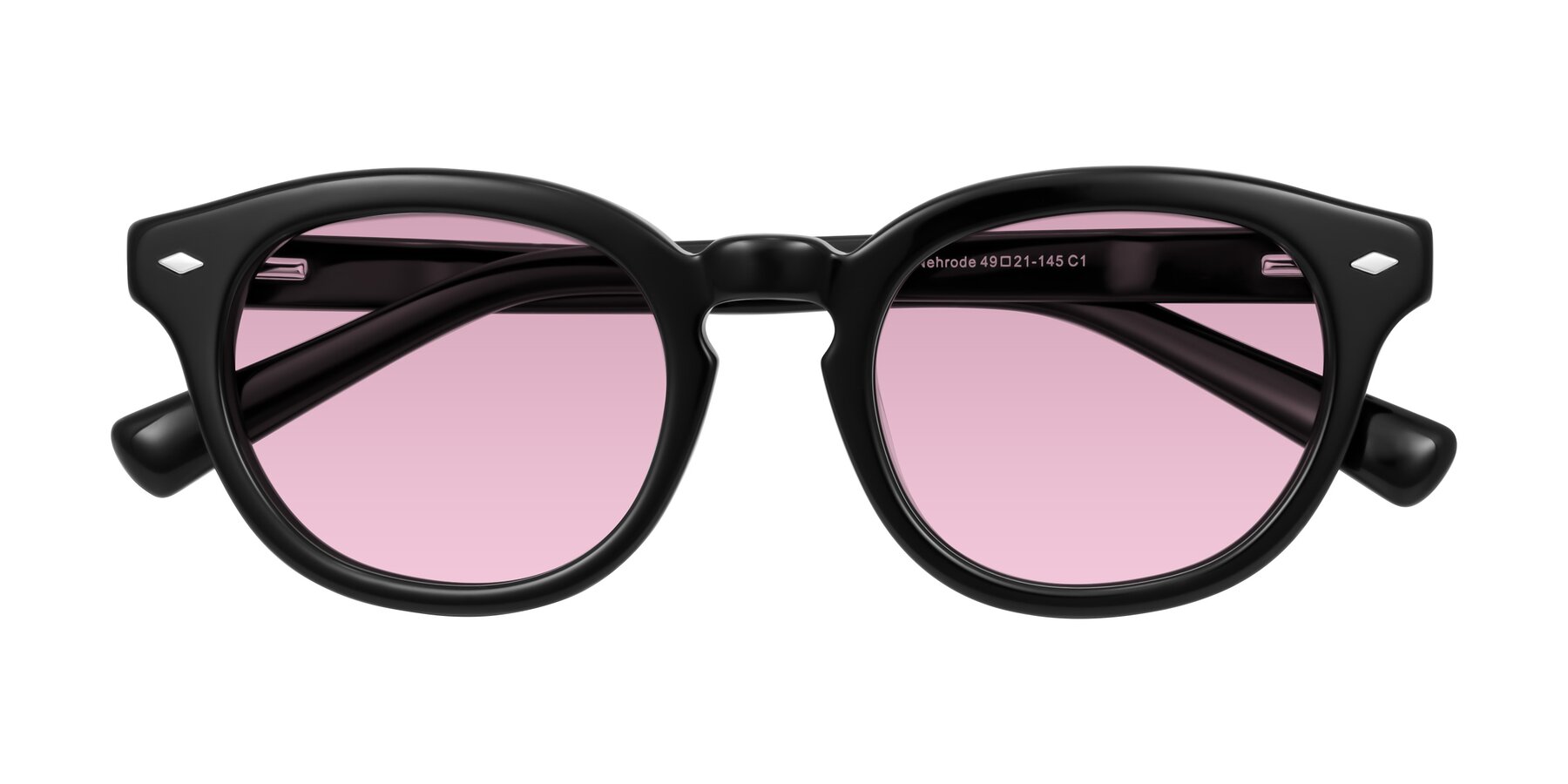Folded Front of Nehrode in Black with Light Wine Tinted Lenses
