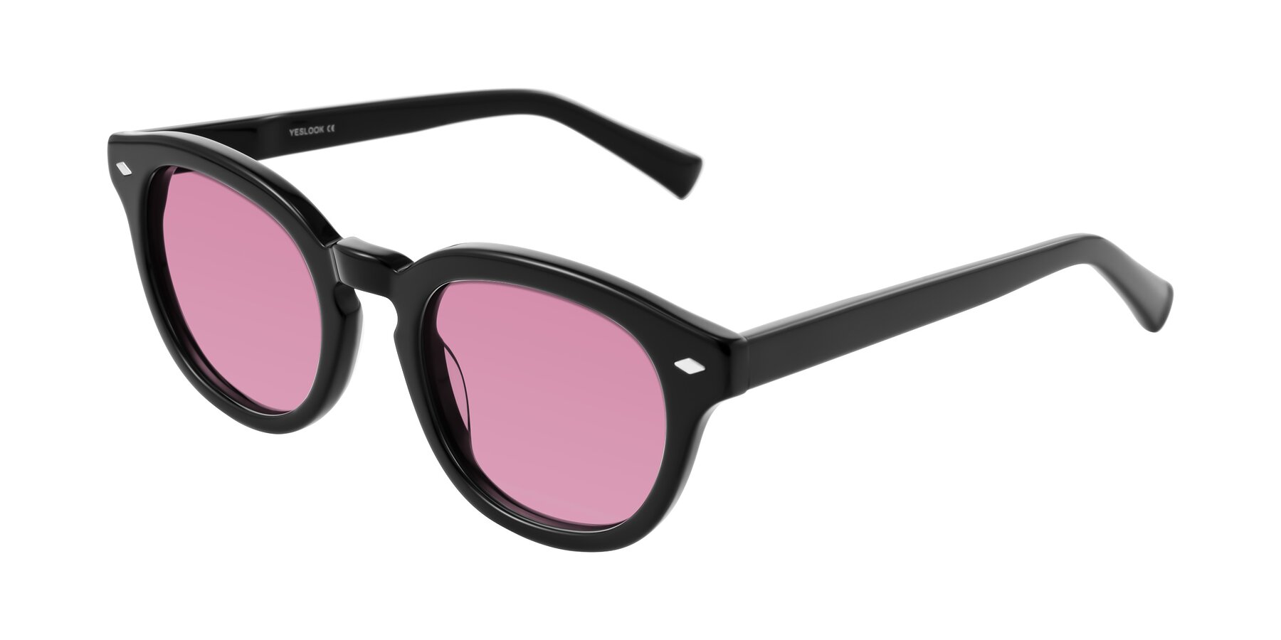 Angle of Nehrode in Black with Medium Wine Tinted Lenses