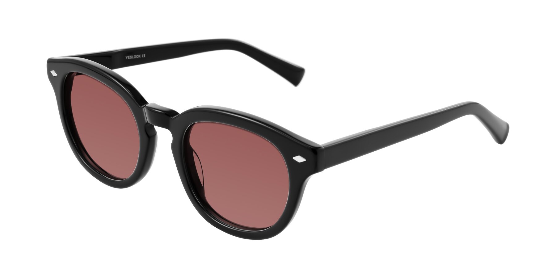 Angle of Nehrode in Black with Garnet Tinted Lenses