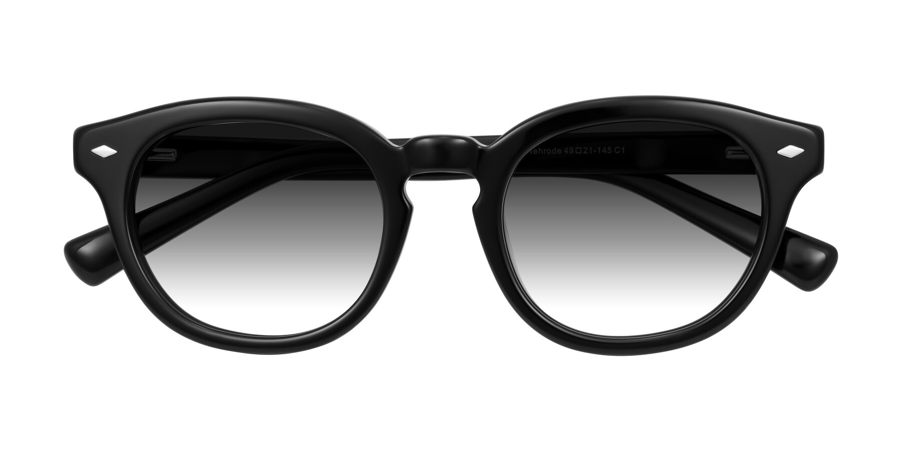 Folded Front of Nehrode in Black with Gray Gradient Lenses