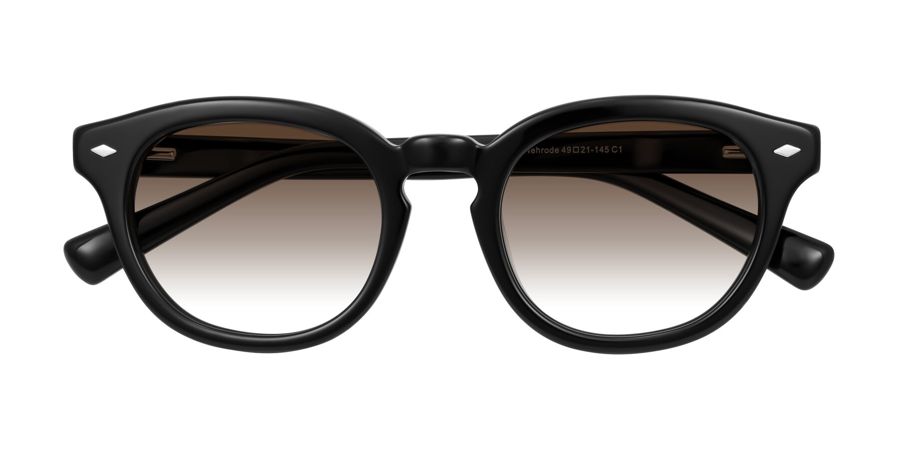 Folded Front of Nehrode in Black with Brown Gradient Lenses