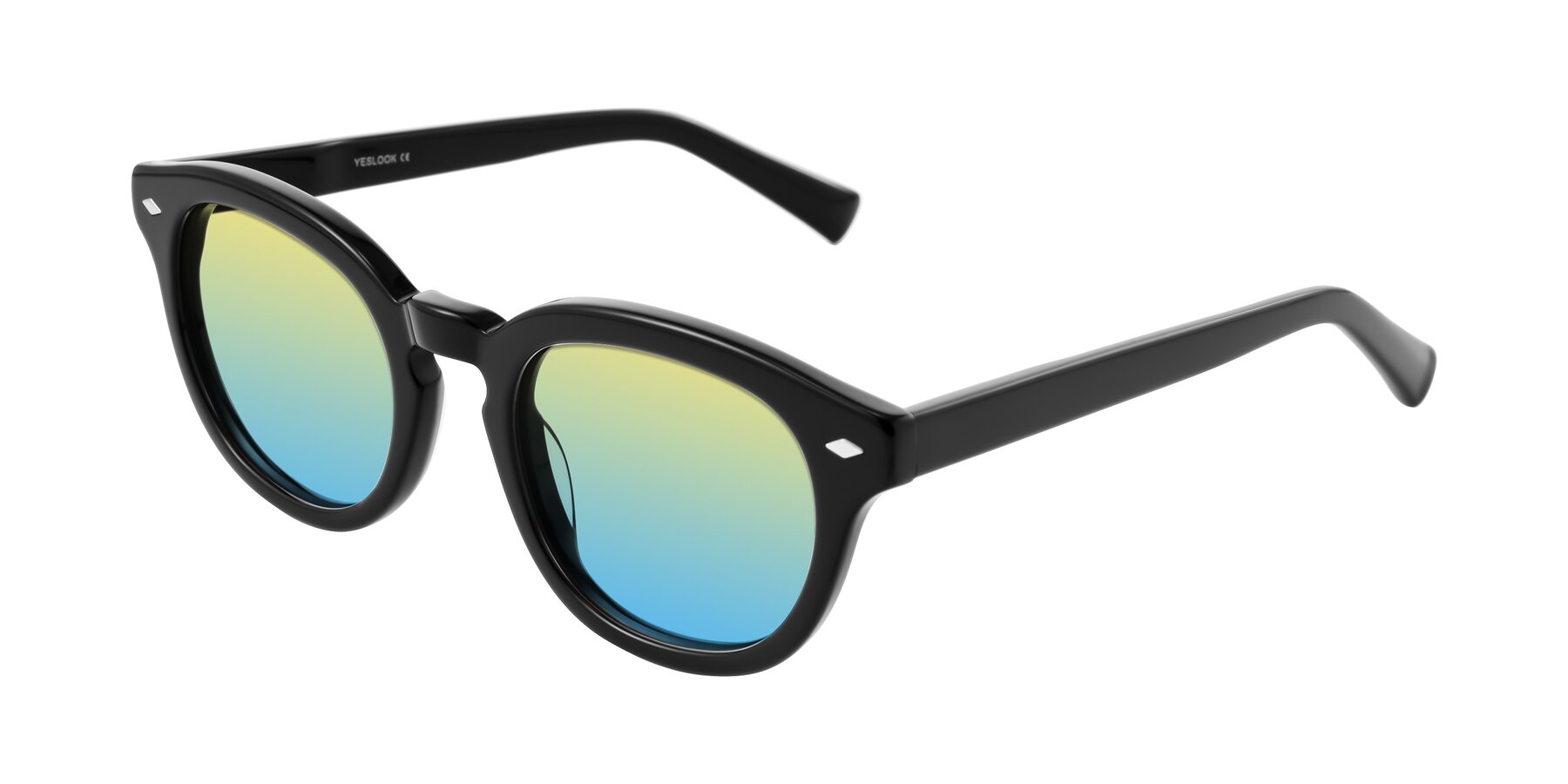 Angle of Nehrode in Black with Yellow / Blue Gradient Lenses