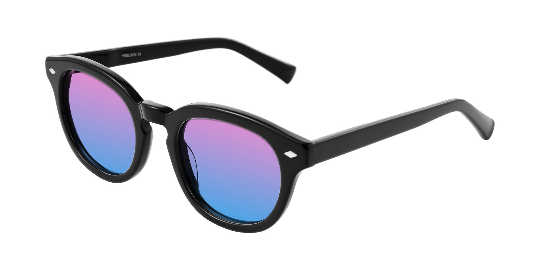 Angle of Nehrode in Black with Pink / Blue Gradient Lenses