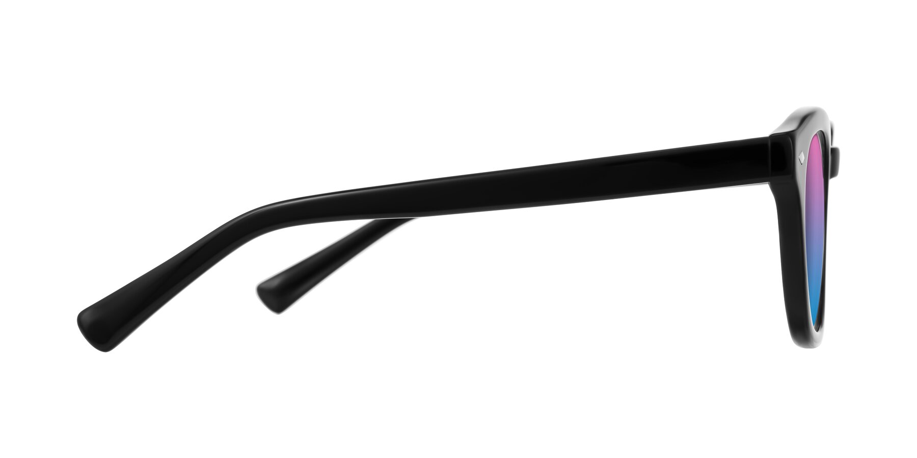 Side of Nehrode in Black with Pink / Blue Gradient Lenses