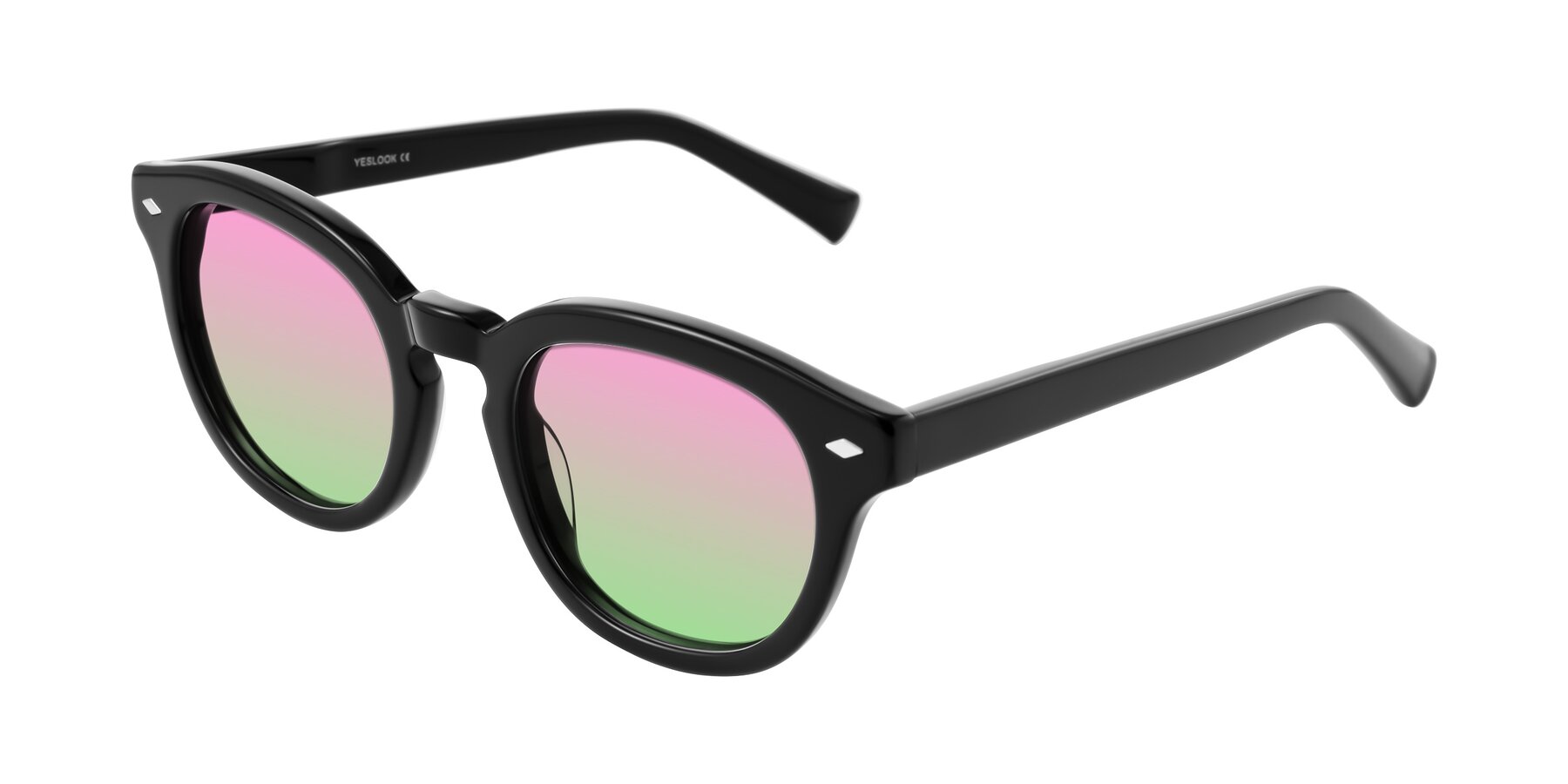 Angle of Nehrode in Black with Pink / Green Gradient Lenses