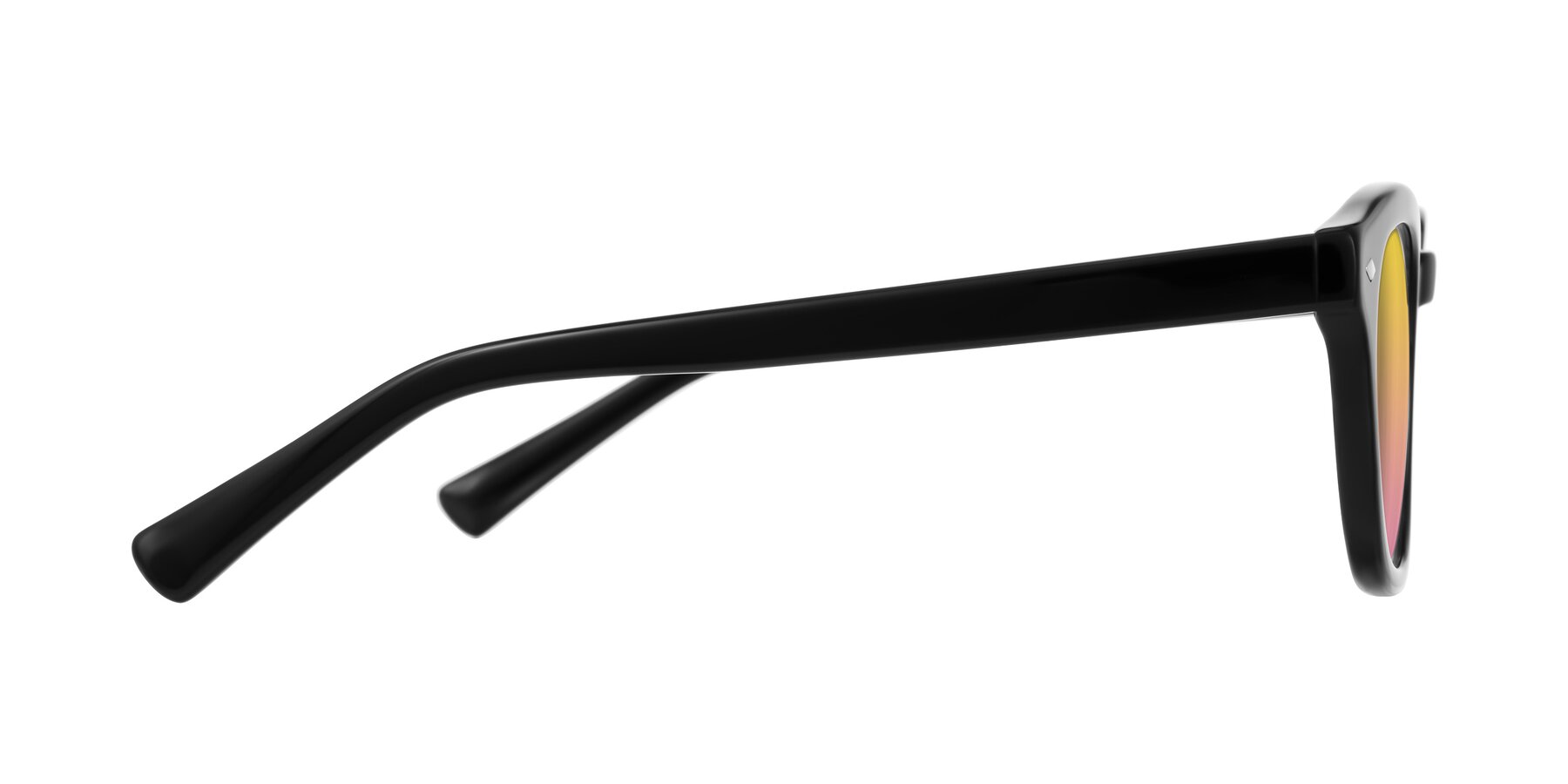 Side of Nehrode in Black with Yellow / Pink Gradient Lenses