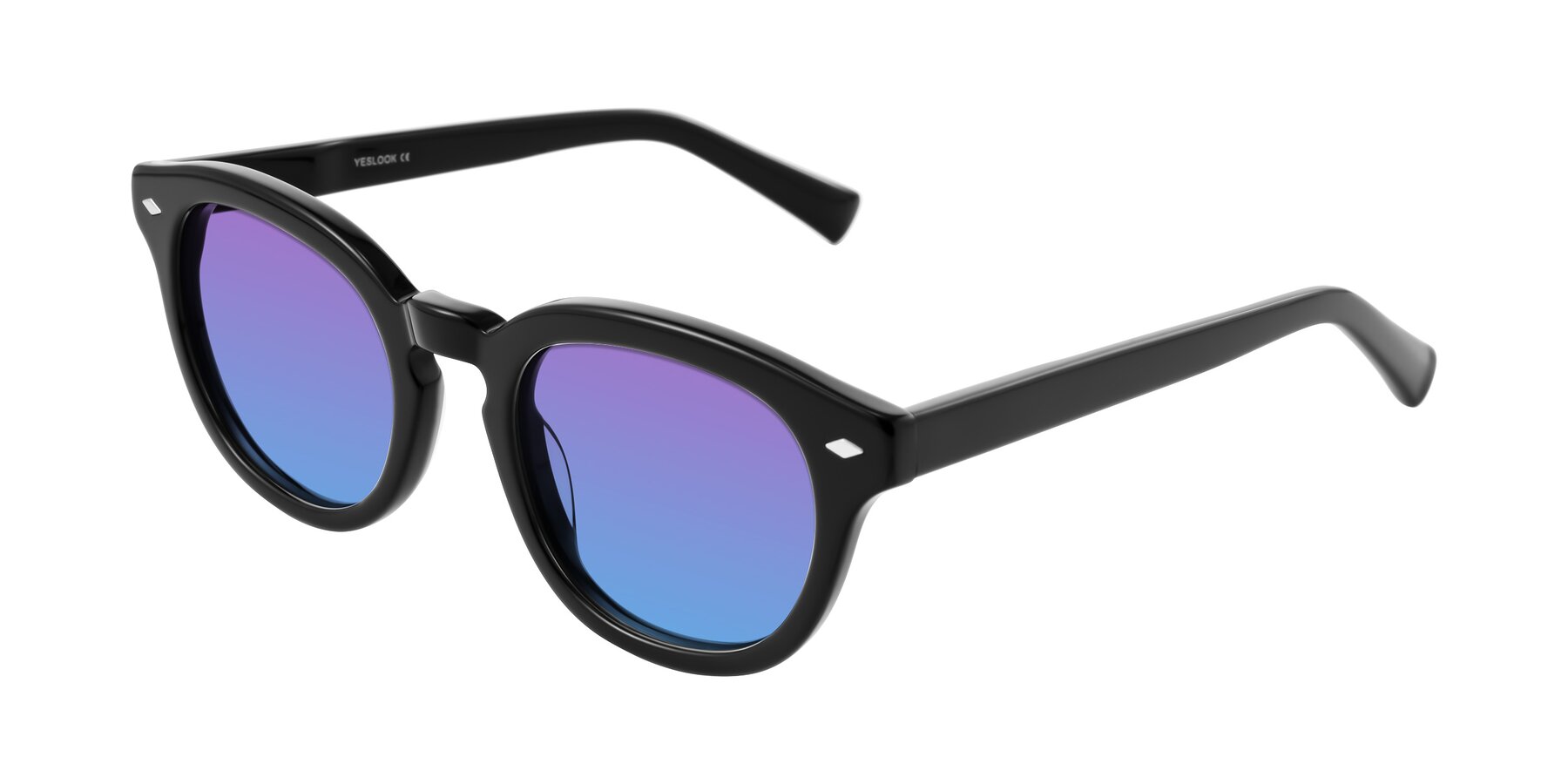 Angle of Nehrode in Black with Purple / Blue Gradient Lenses