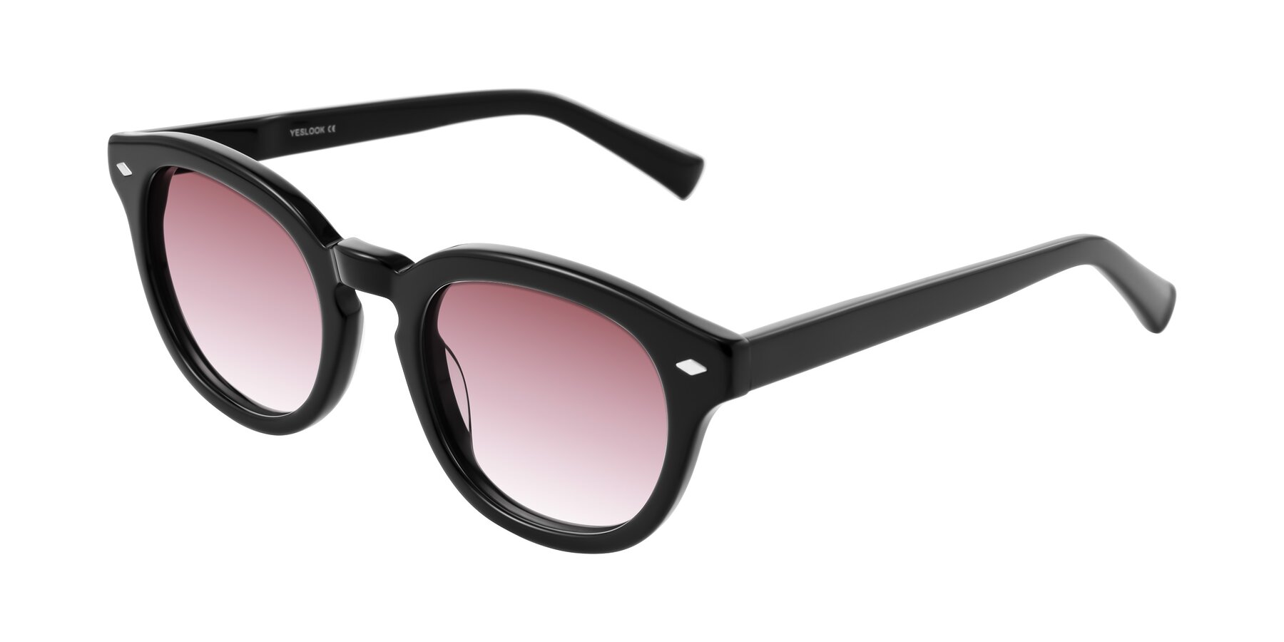 Angle of Nehrode in Black with Garnet Gradient Lenses