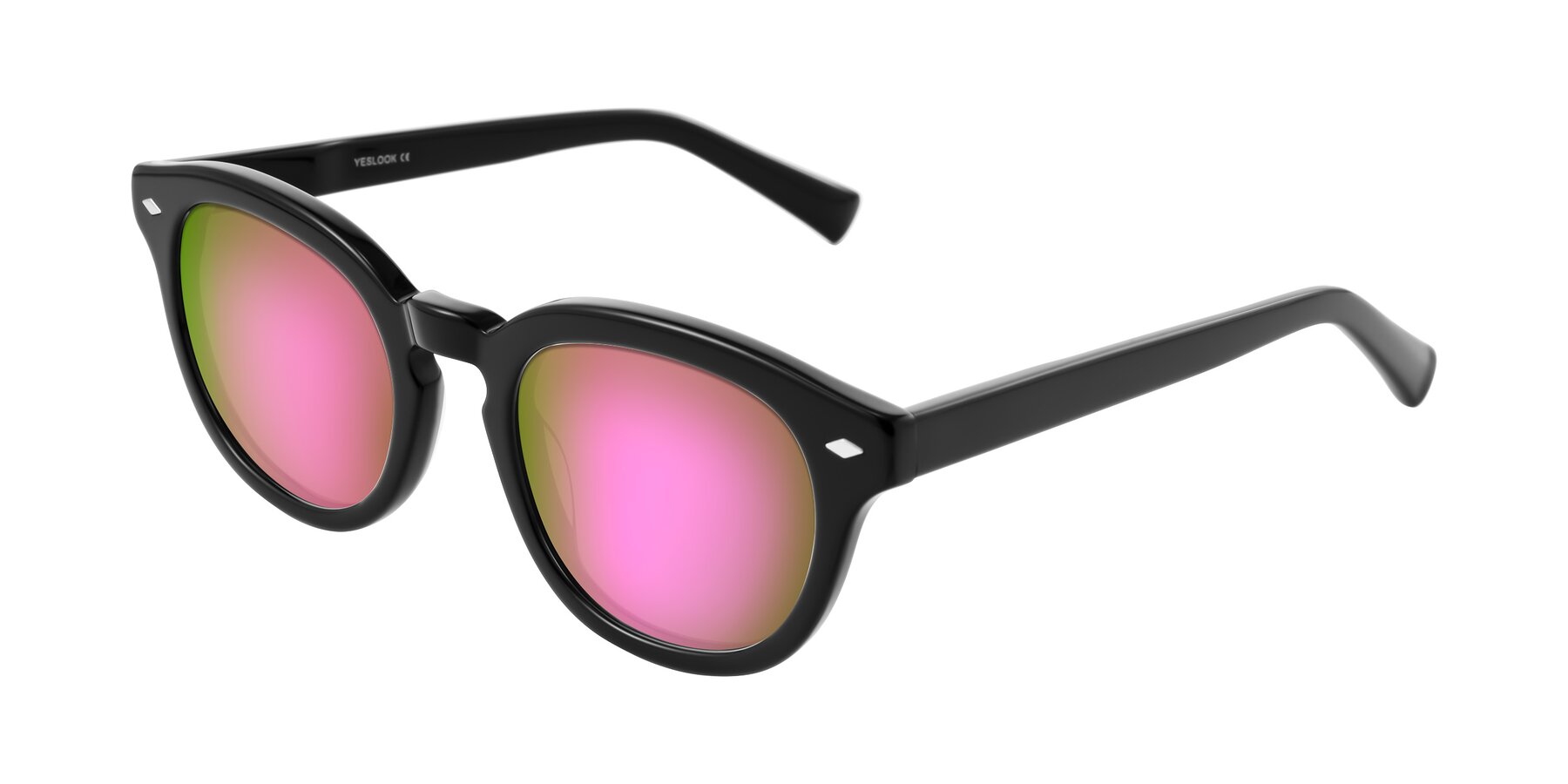 Angle of Nehrode in Black with Pink Mirrored Lenses