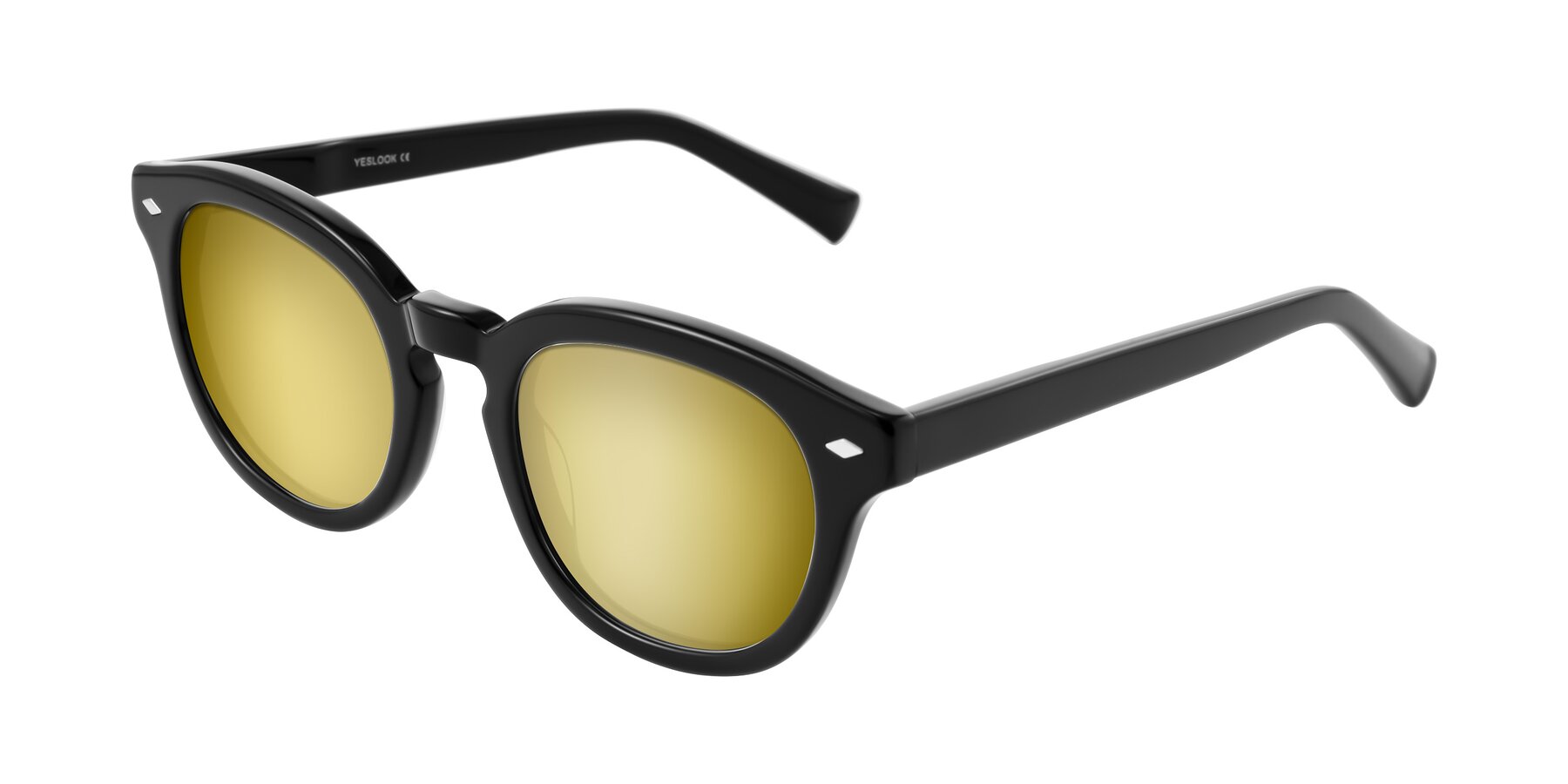 Angle of Nehrode in Black with Gold Mirrored Lenses