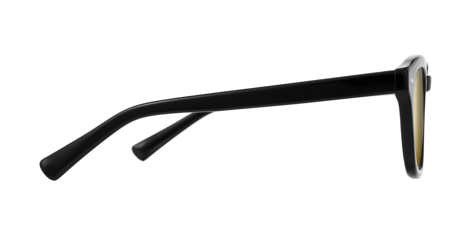 Side of Nehrode in Black with Gold Mirrored Lenses