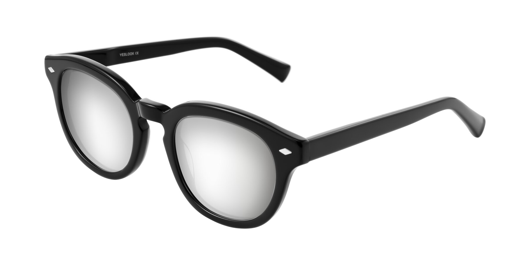 Angle of Nehrode in Black with Silver Mirrored Lenses