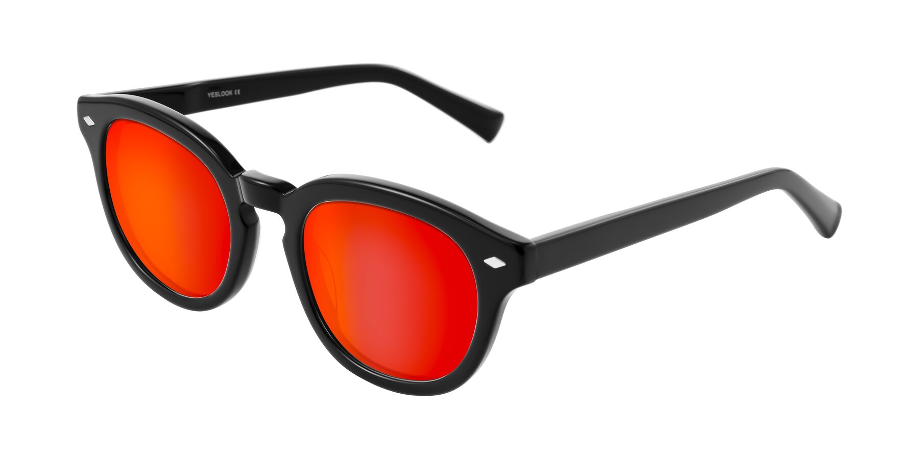 Angle of Nehrode in Black with Red Gold Mirrored Lenses