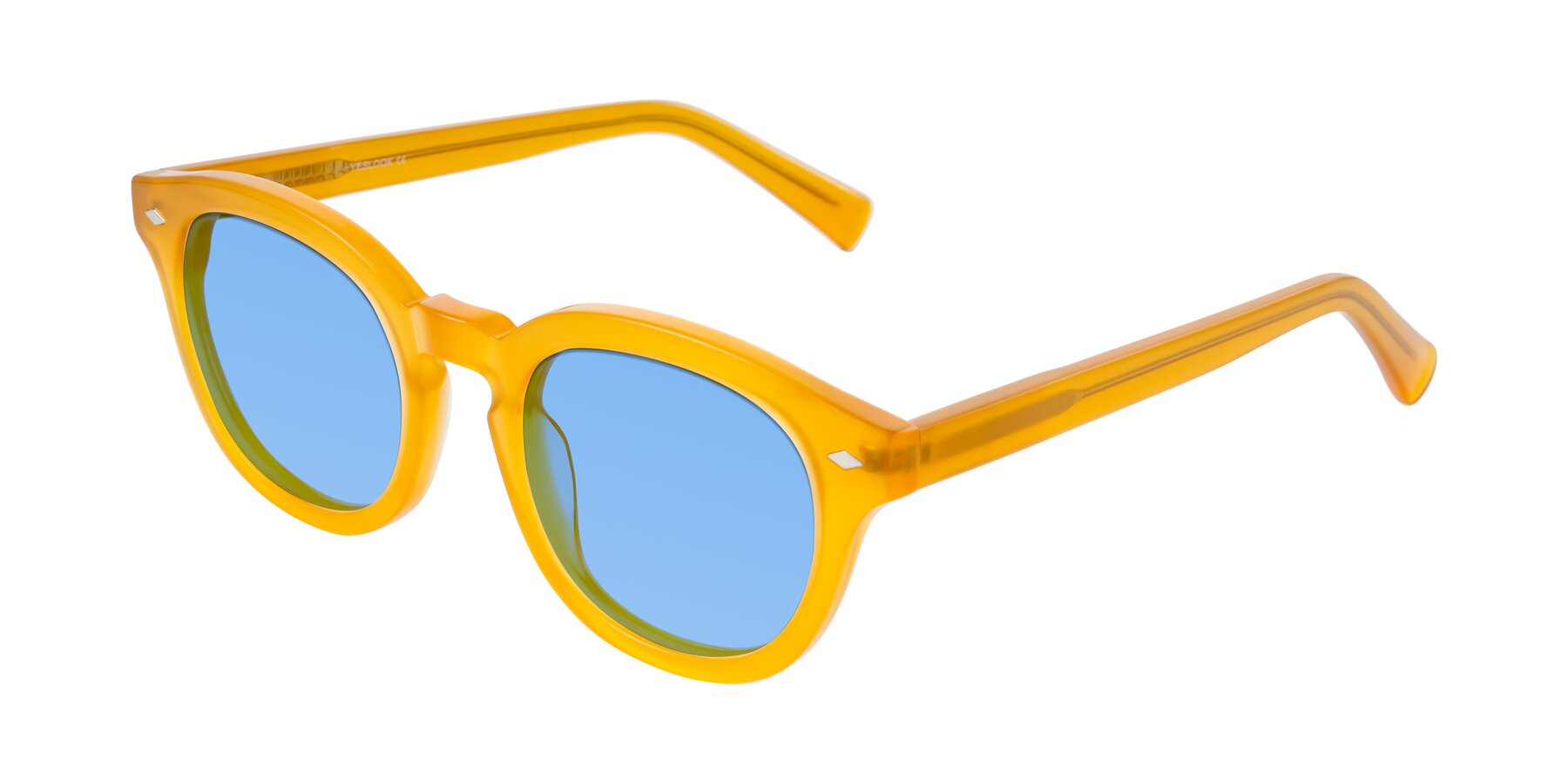 Angle of Nehrode in Honey with Medium Blue Tinted Lenses