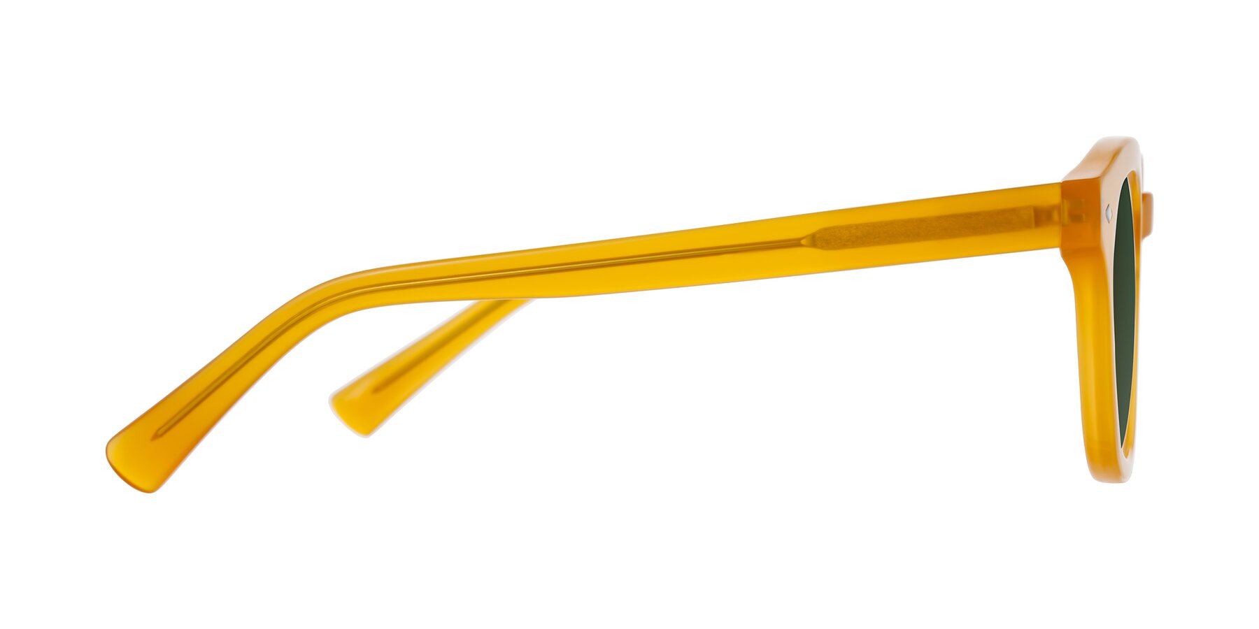 Side of Nehrode in Honey with Green Tinted Lenses