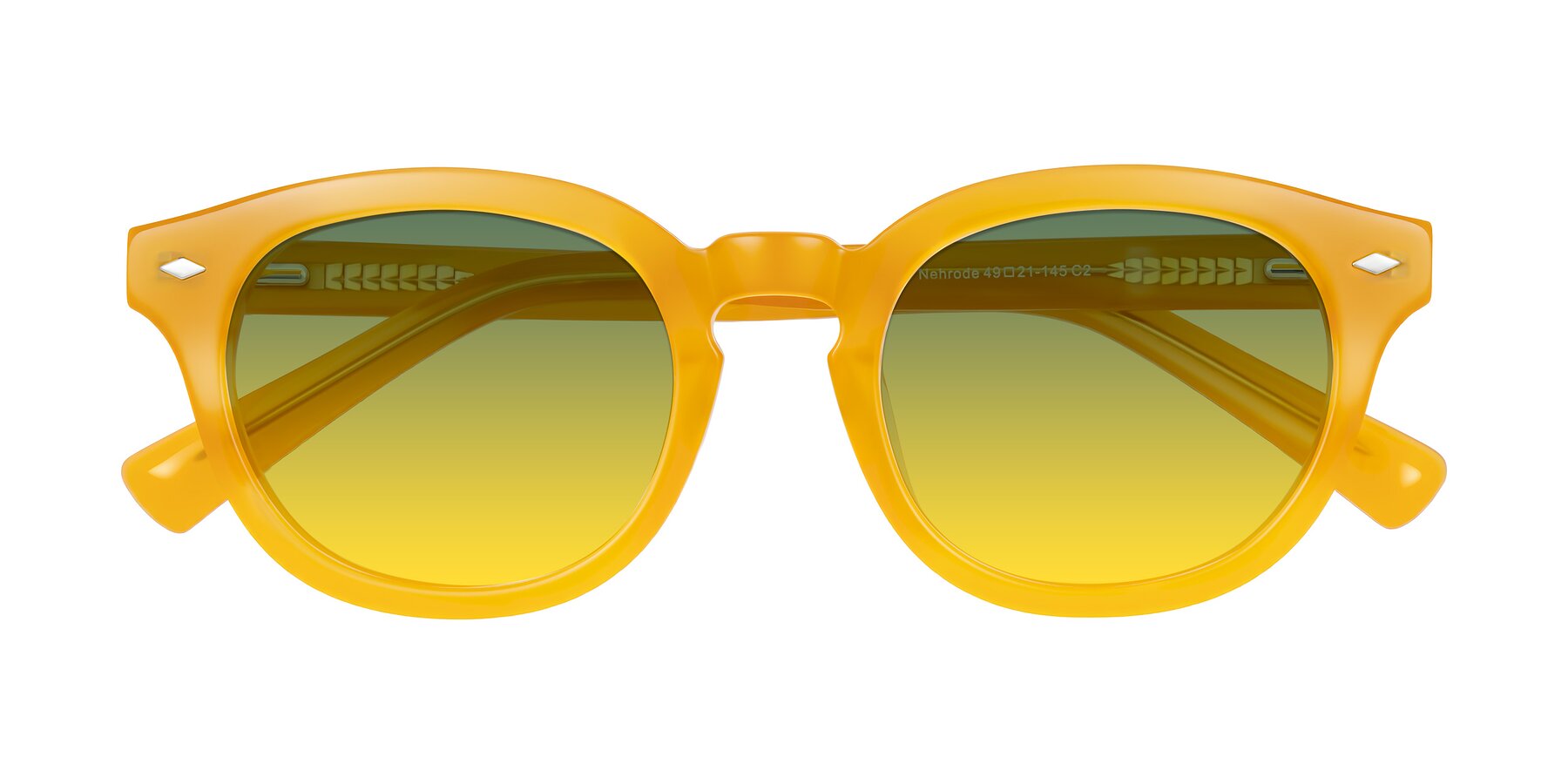 Folded Front of Nehrode in Honey with Green / Yellow Gradient Lenses