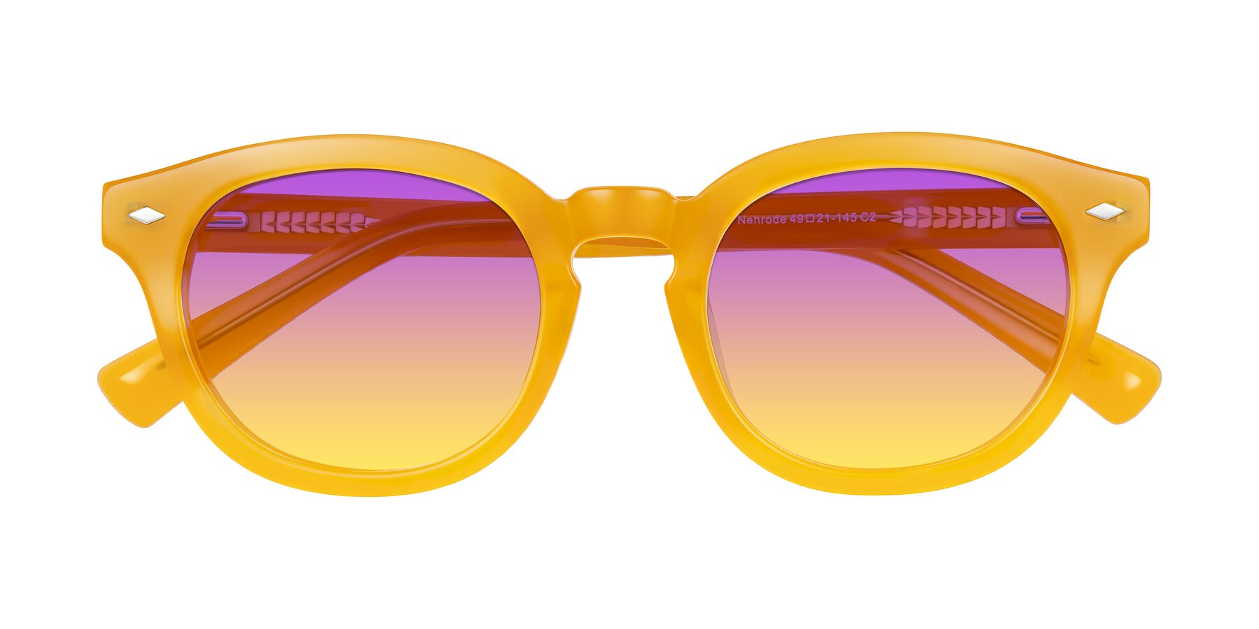 Folded Front of Nehrode in Honey with Purple / Yellow Gradient Lenses