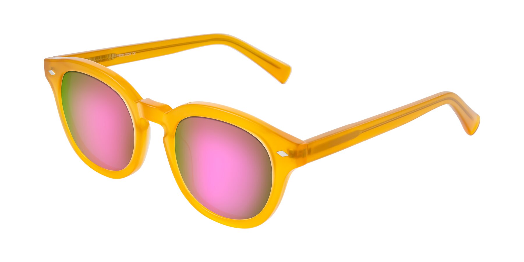 Angle of Nehrode in Honey with Pink Mirrored Lenses
