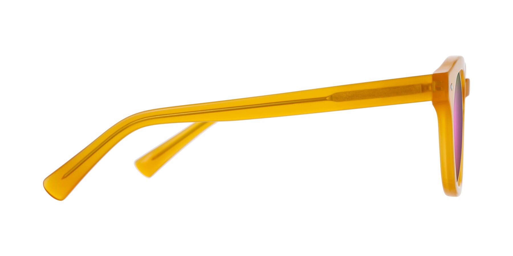 Side of Nehrode in Honey with Pink Mirrored Lenses