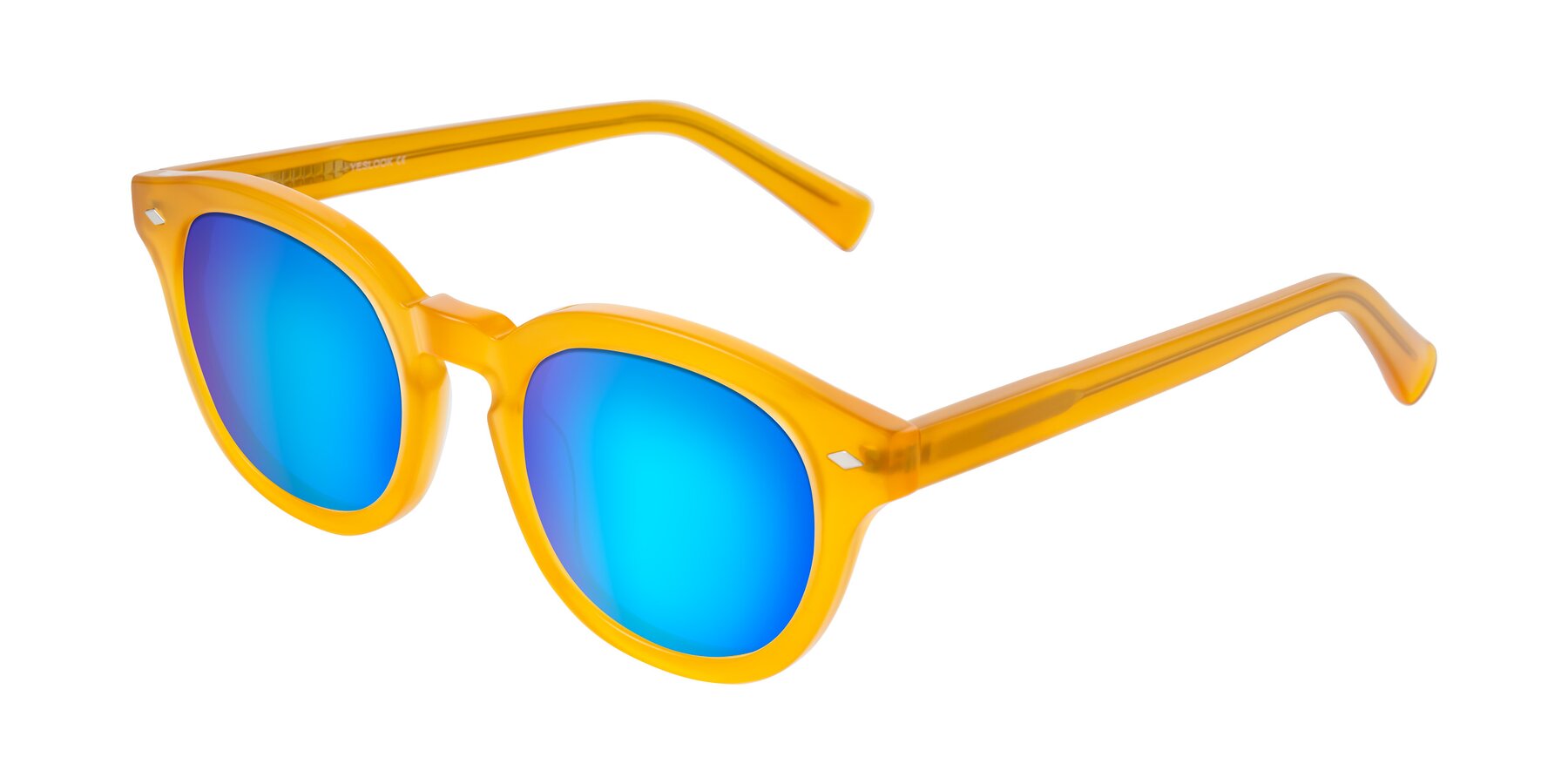 Angle of Nehrode in Honey with Blue Mirrored Lenses