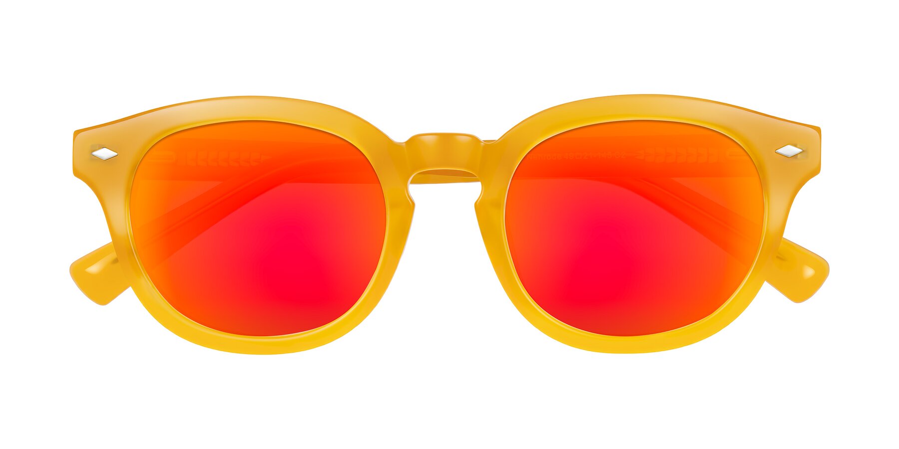 Folded Front of Nehrode in Honey with Red Gold Mirrored Lenses