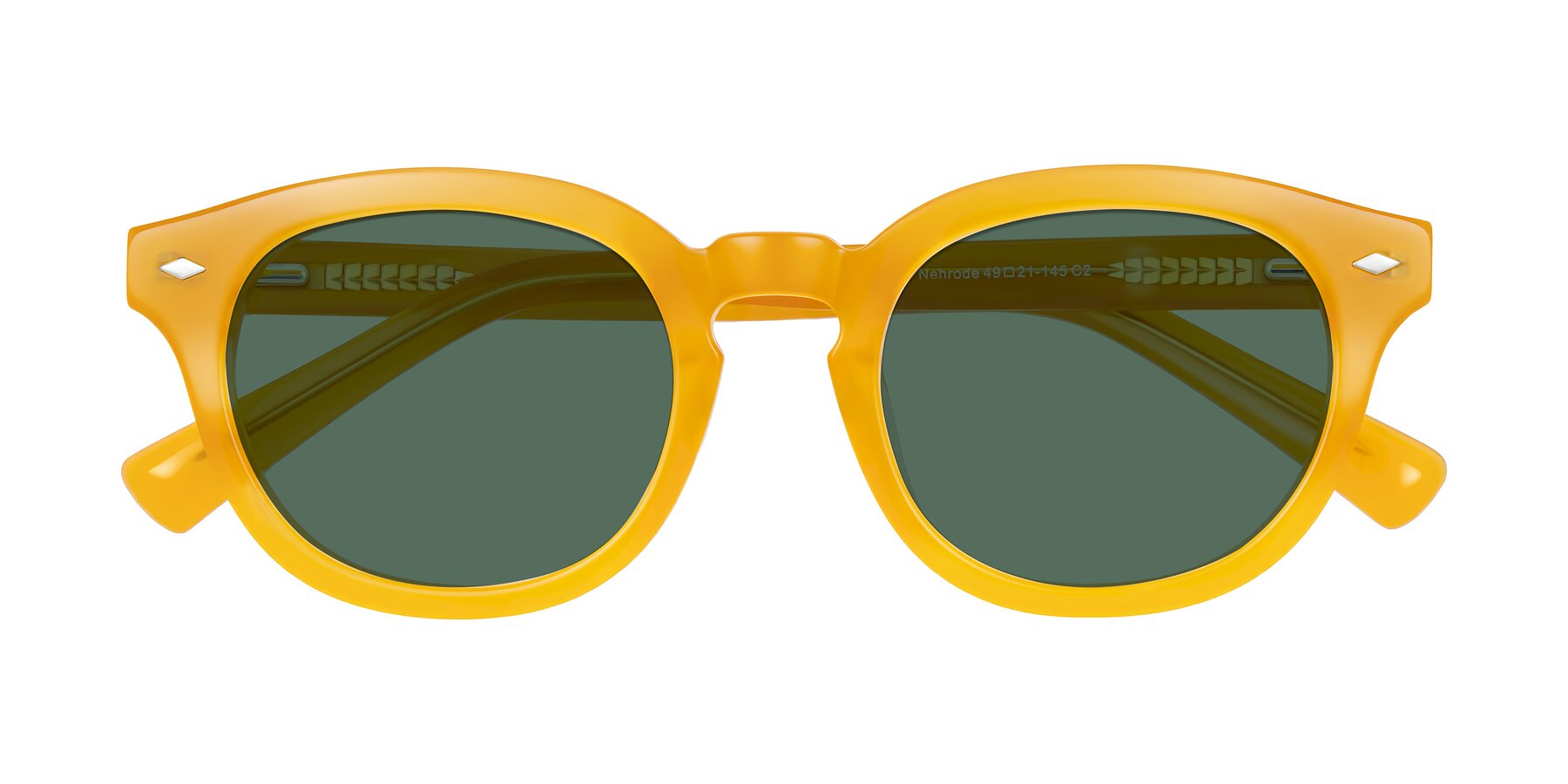 Folded Front of Nehrode in Honey with Green Polarized Lenses