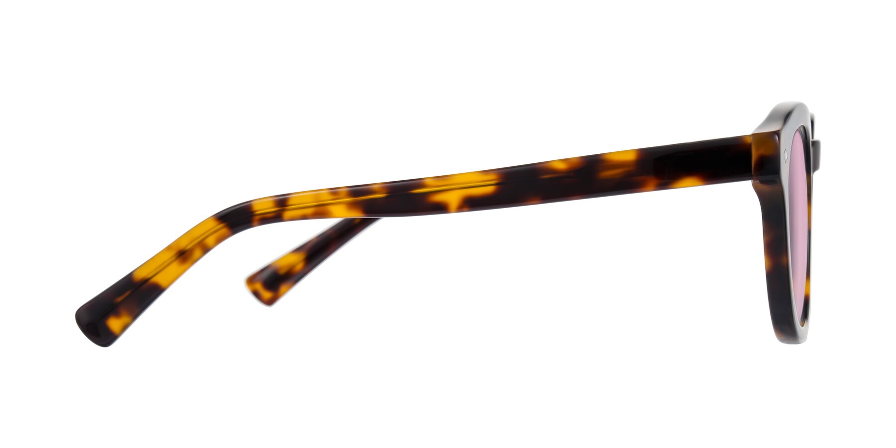 Side of Nehrode in Tortoise with Light Pink Tinted Lenses
