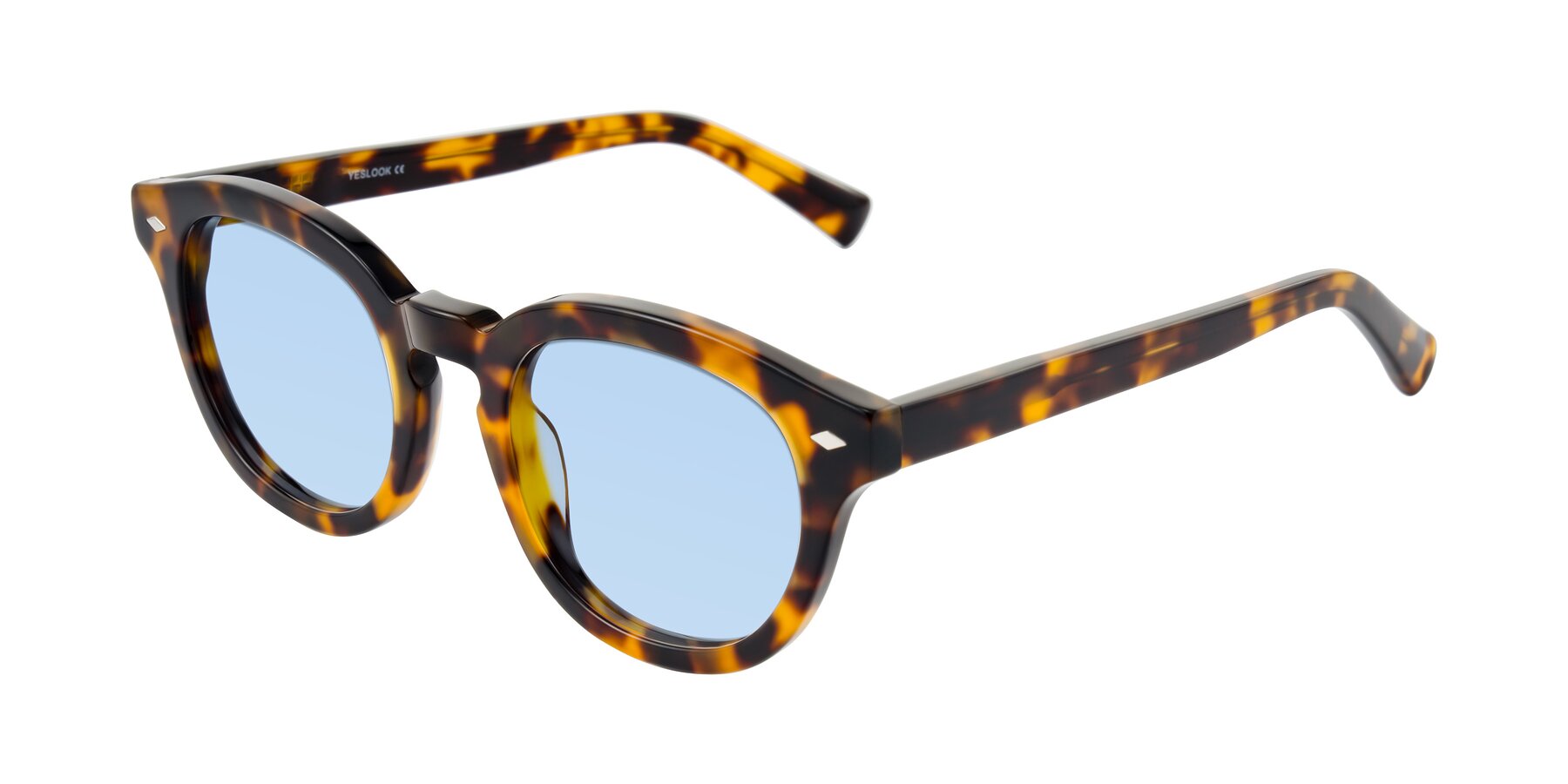 Angle of Nehrode in Tortoise with Light Blue Tinted Lenses