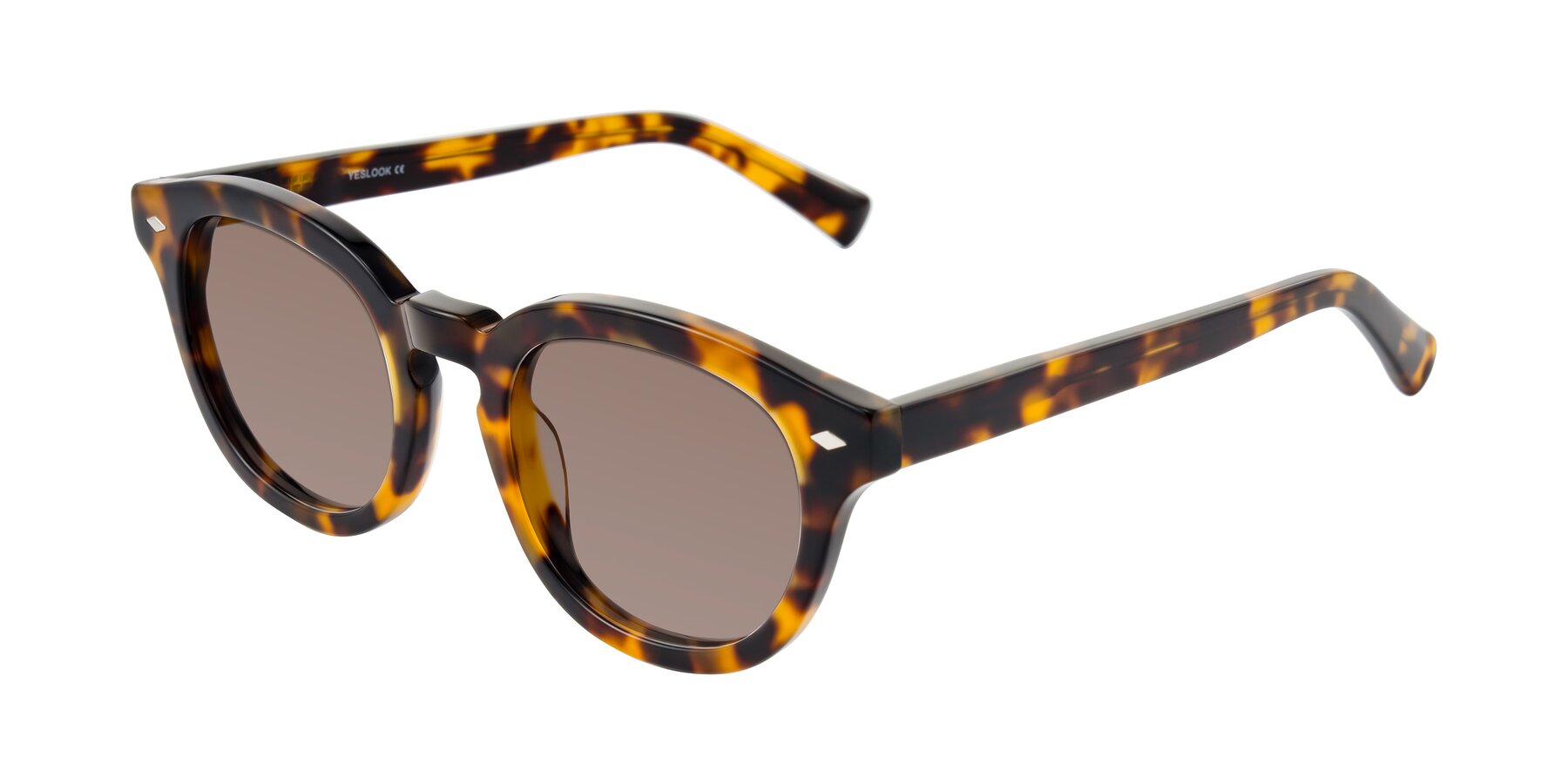 Angle of Nehrode in Tortoise with Medium Brown Tinted Lenses