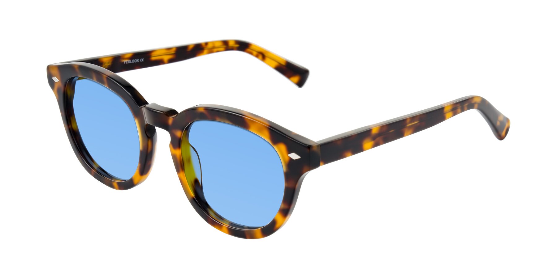 Angle of Nehrode in Tortoise with Medium Blue Tinted Lenses
