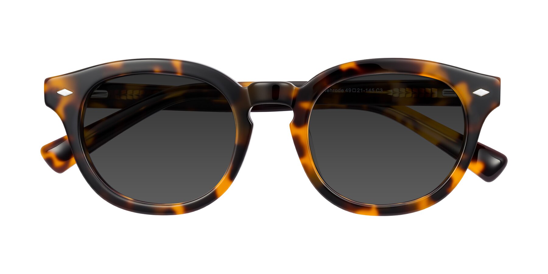 Folded Front of Nehrode in Tortoise with Gray Tinted Lenses