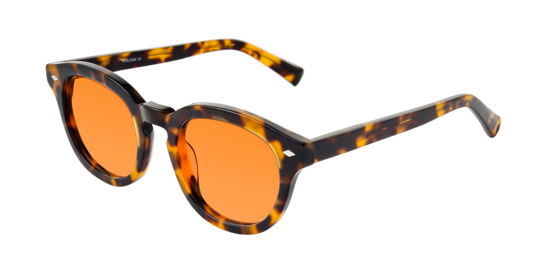 Angle of Nehrode in Tortoise with Orange Tinted Lenses