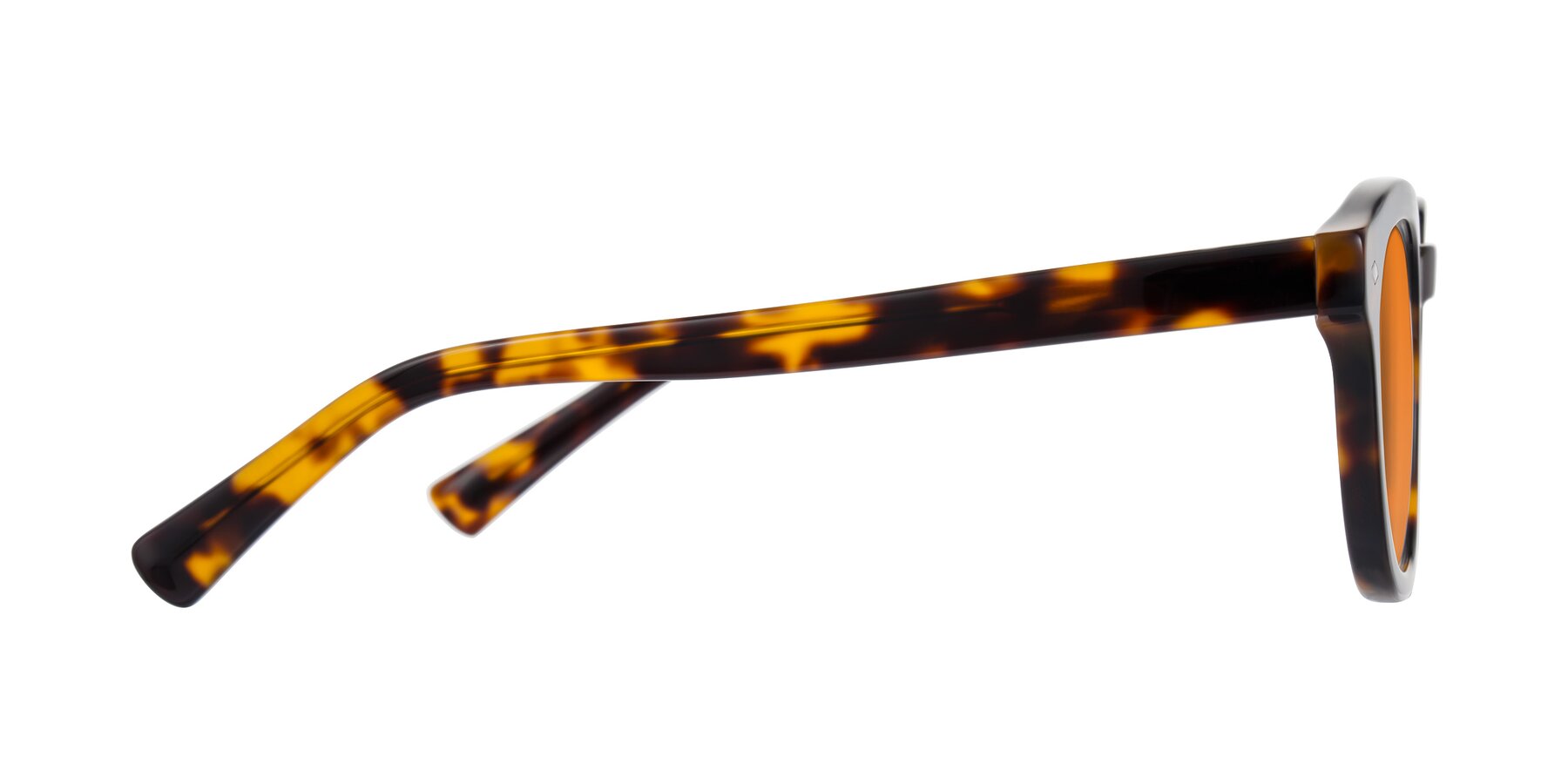 Side of Nehrode in Tortoise with Orange Tinted Lenses