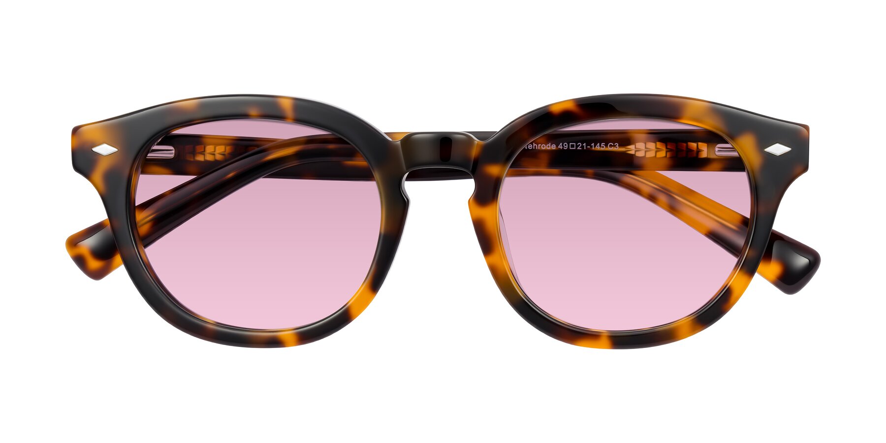 Folded Front of Nehrode in Tortoise with Light Wine Tinted Lenses