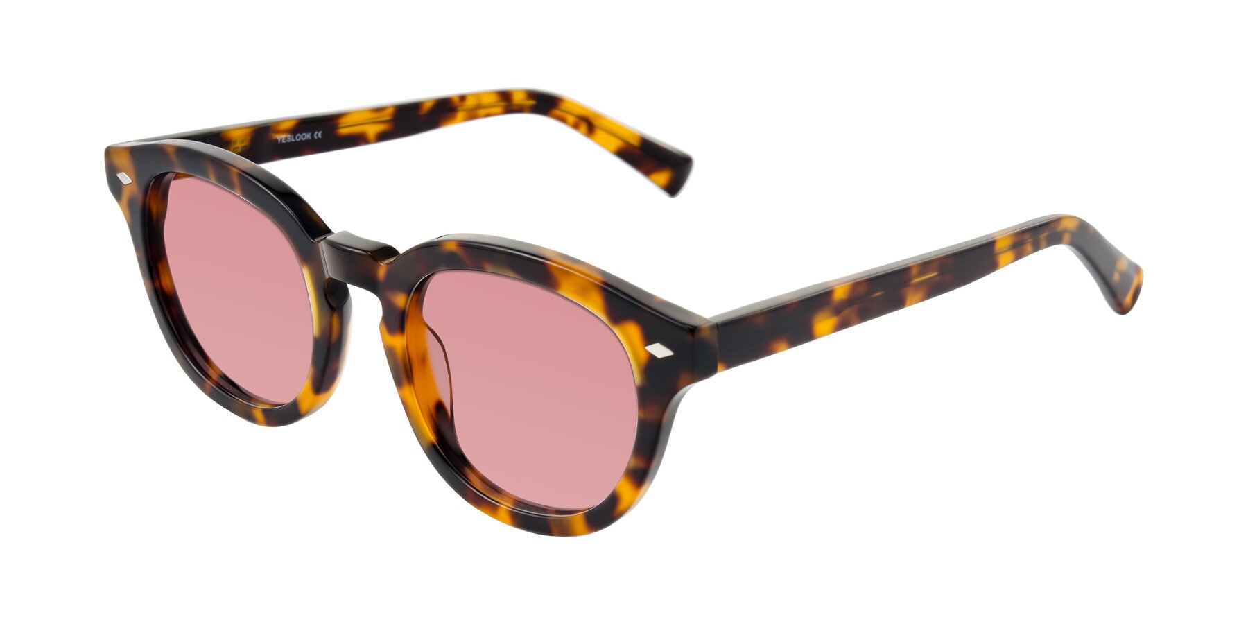 Angle of Nehrode in Tortoise with Medium Garnet Tinted Lenses