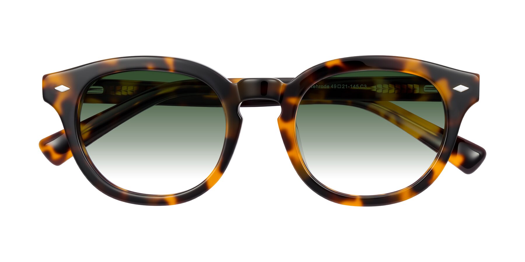 Folded Front of Nehrode in Tortoise with Green Gradient Lenses