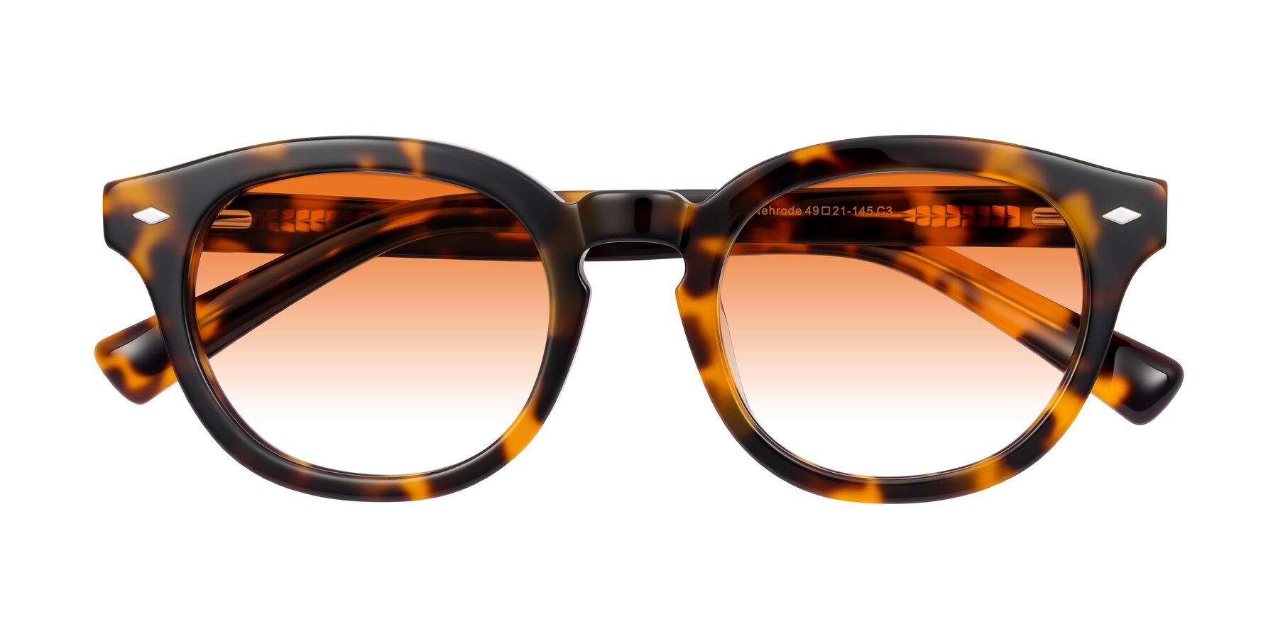 Folded Front of Nehrode in Tortoise with Orange Gradient Lenses