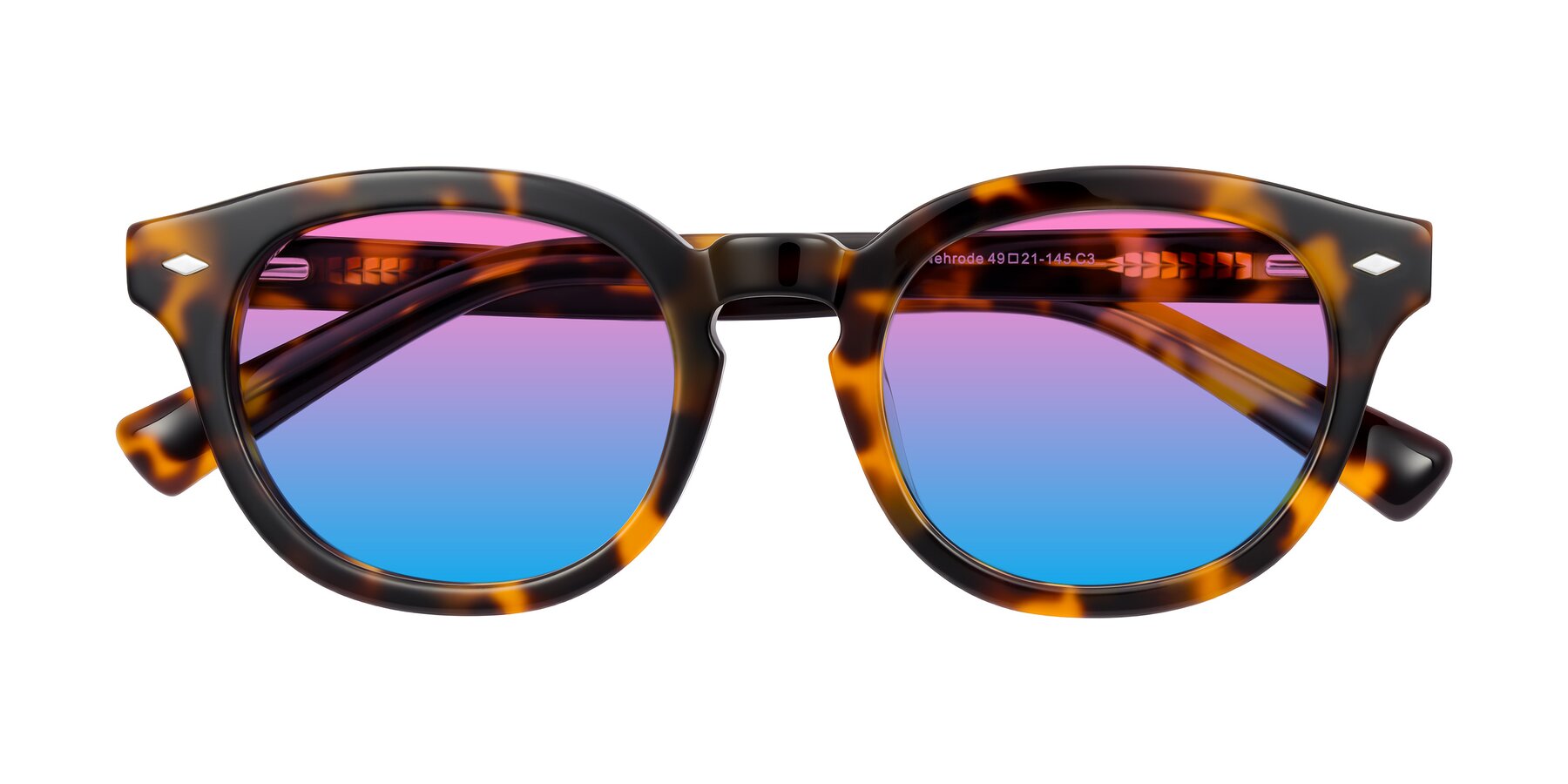 Folded Front of Nehrode in Tortoise with Pink / Blue Gradient Lenses