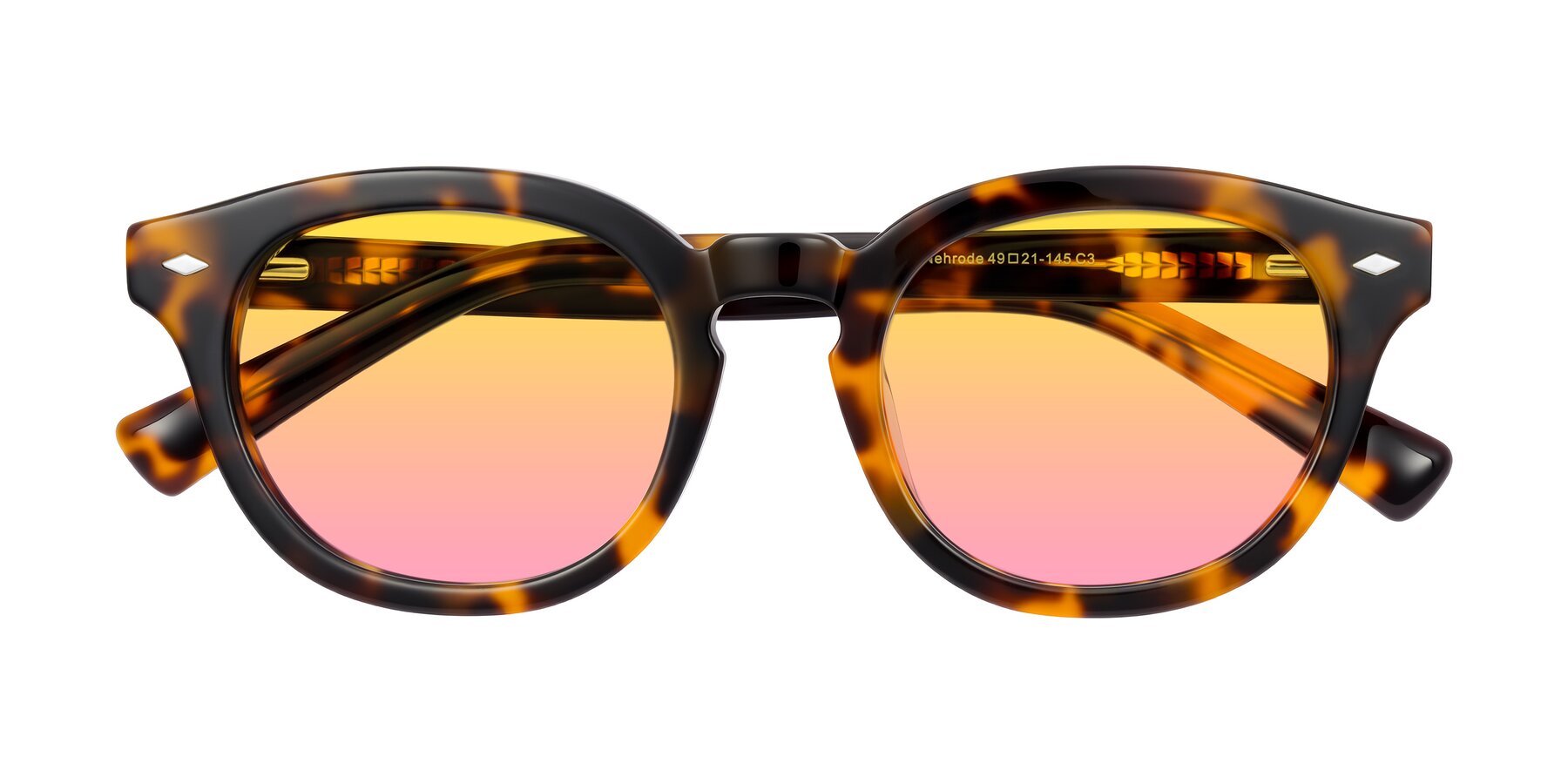 Folded Front of Nehrode in Tortoise with Yellow / Pink Gradient Lenses